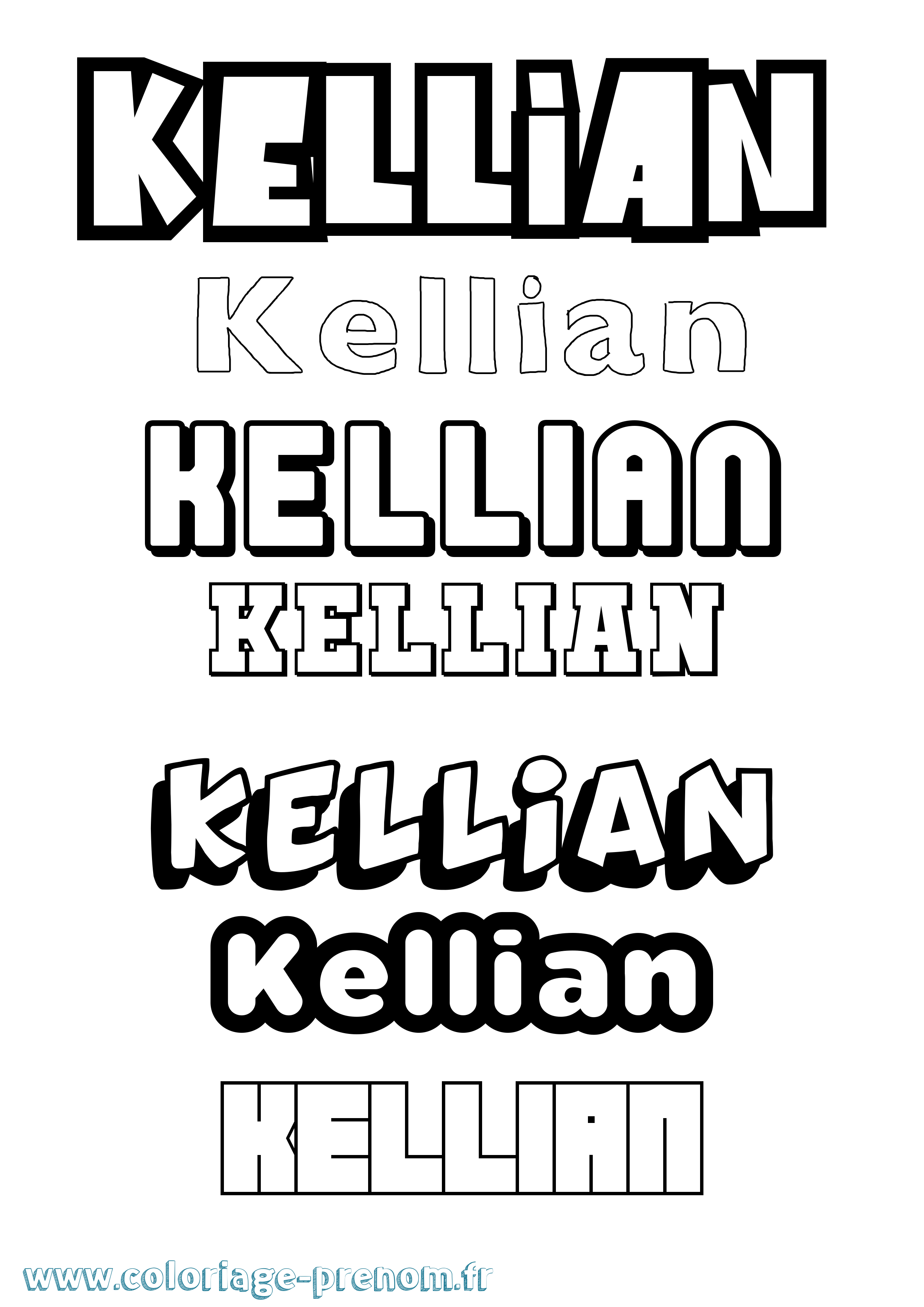 Coloriage Kellian Simple Coloriage prénom Kellian Simple
