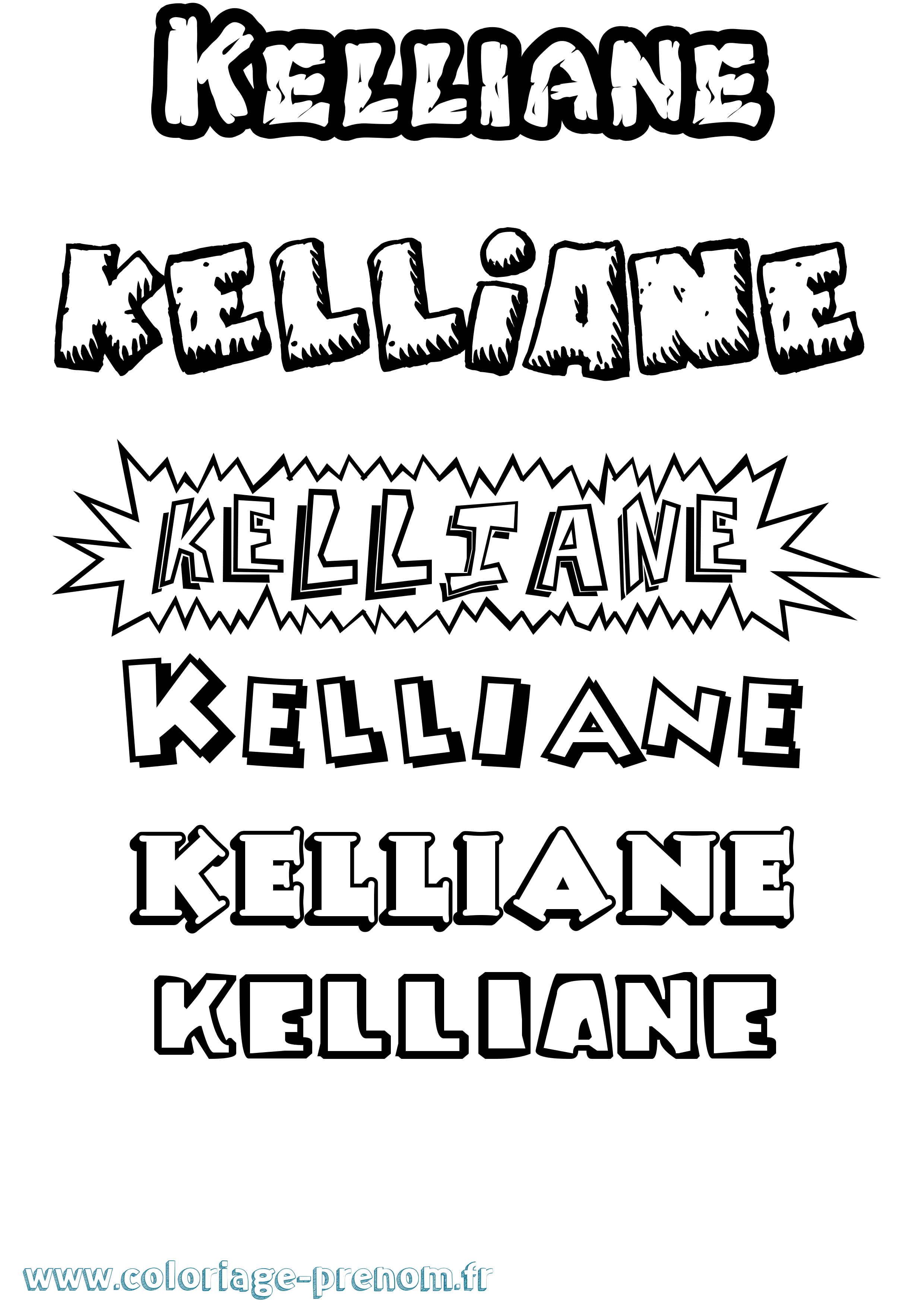Coloriage Kelliane Dessin Animé Coloriage prénom Kelliane Dessin Animé