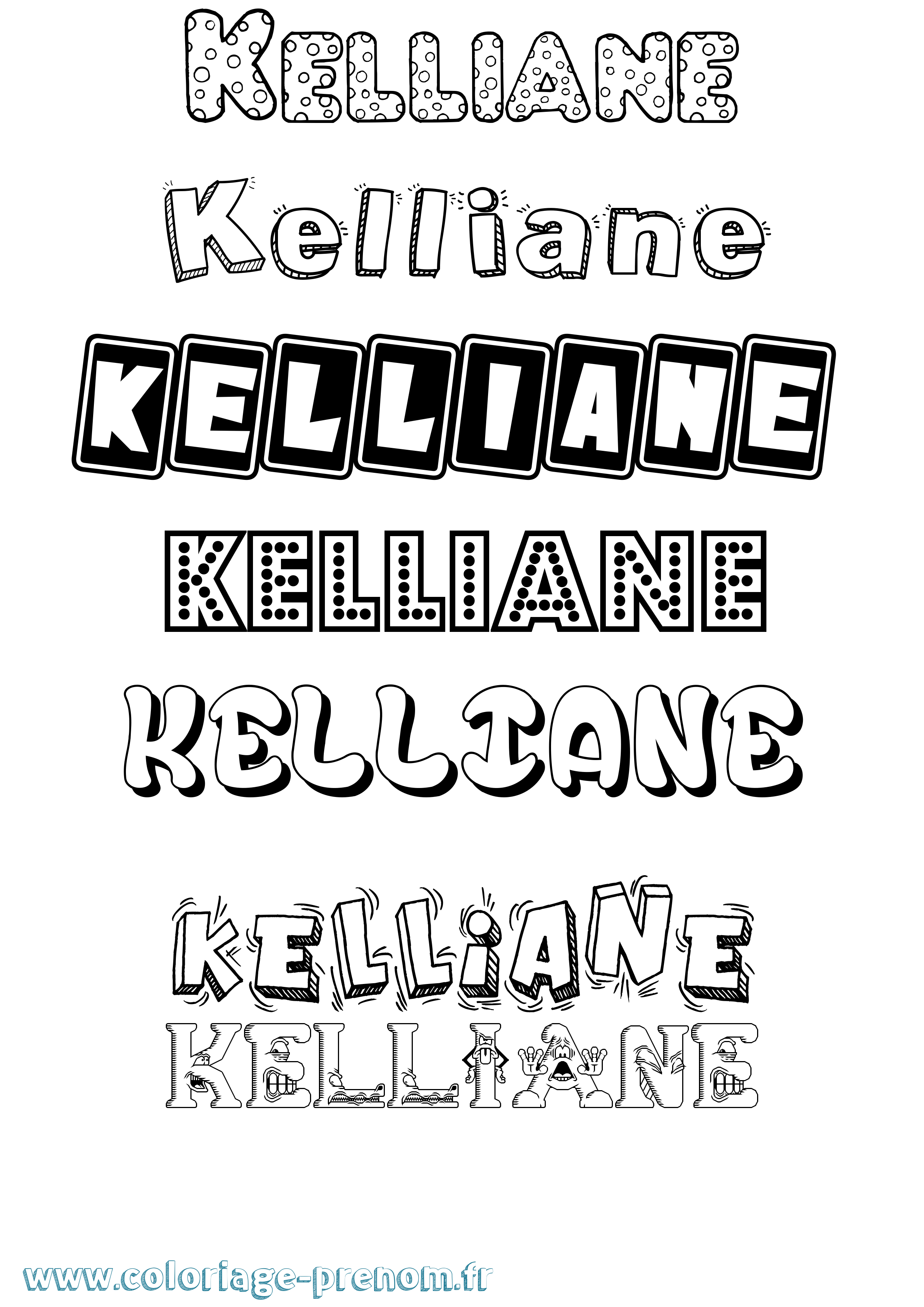 Coloriage Kelliane Fun Coloriage prénom Kelliane Fun