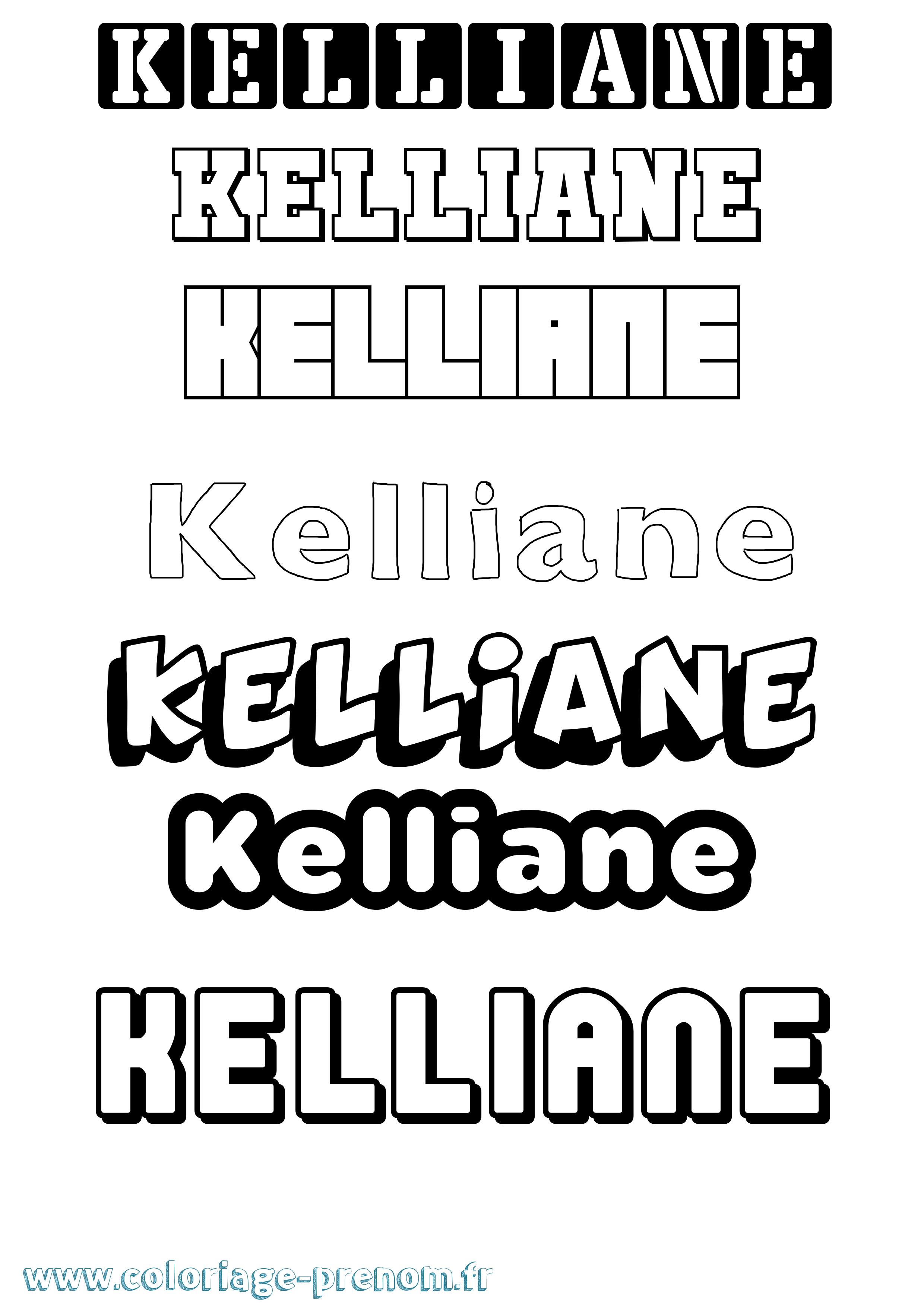 Coloriage Kelliane Simple Coloriage prénom Kelliane Simple