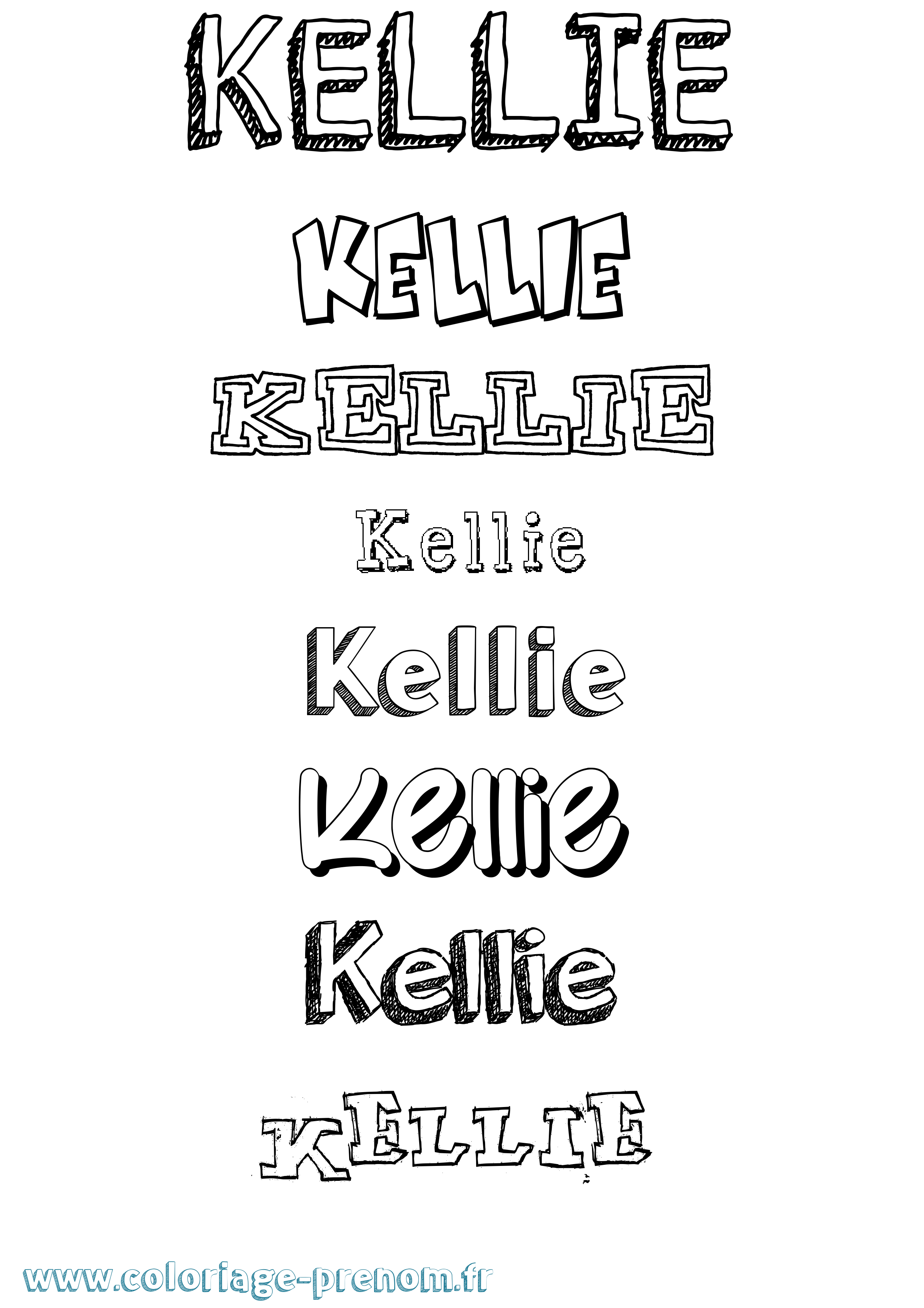 Coloriage Kellie Dessiné Coloriage prénom Kellie Dessiné