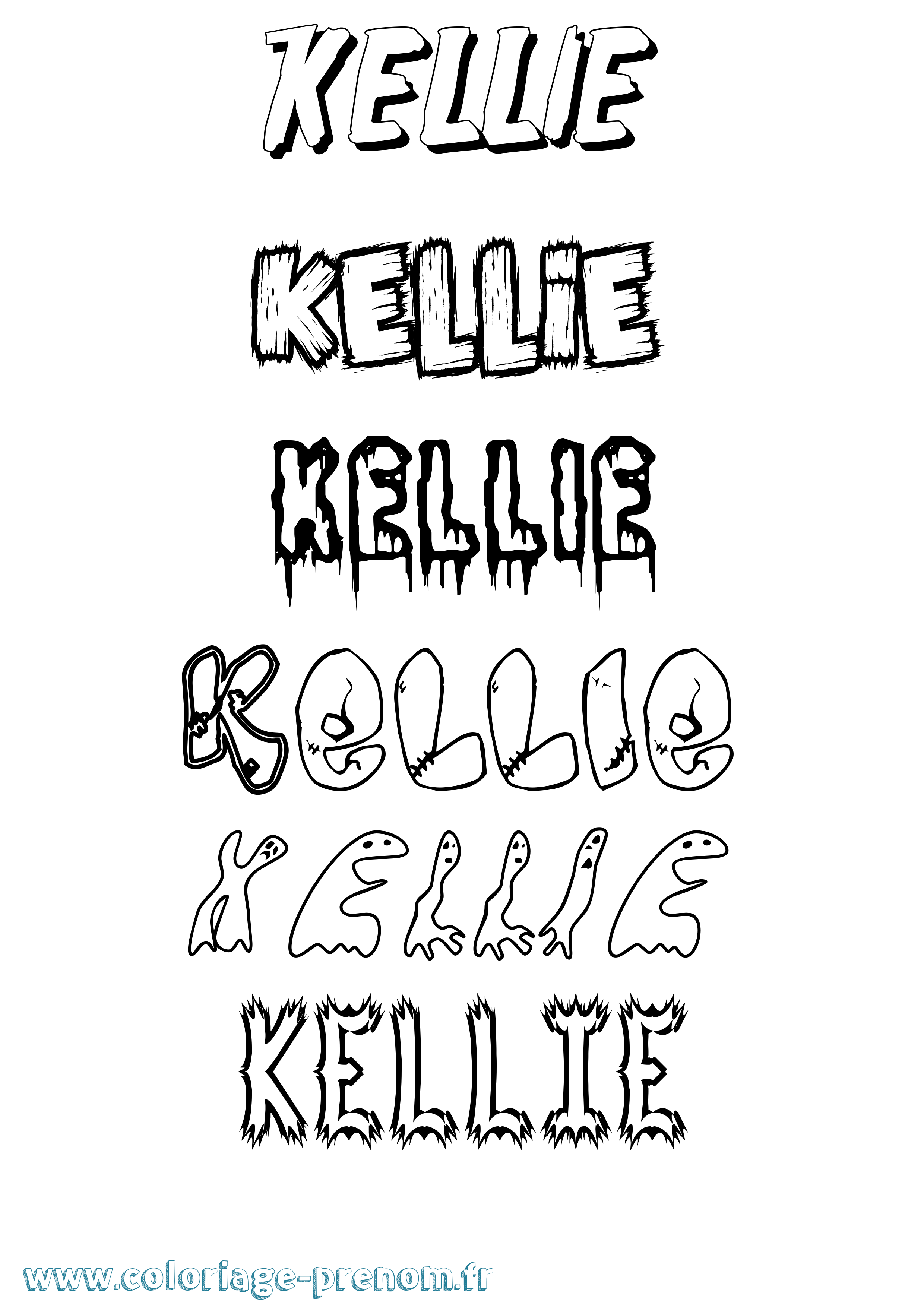 Coloriage Kellie Frisson Coloriage prénom Kellie Frisson