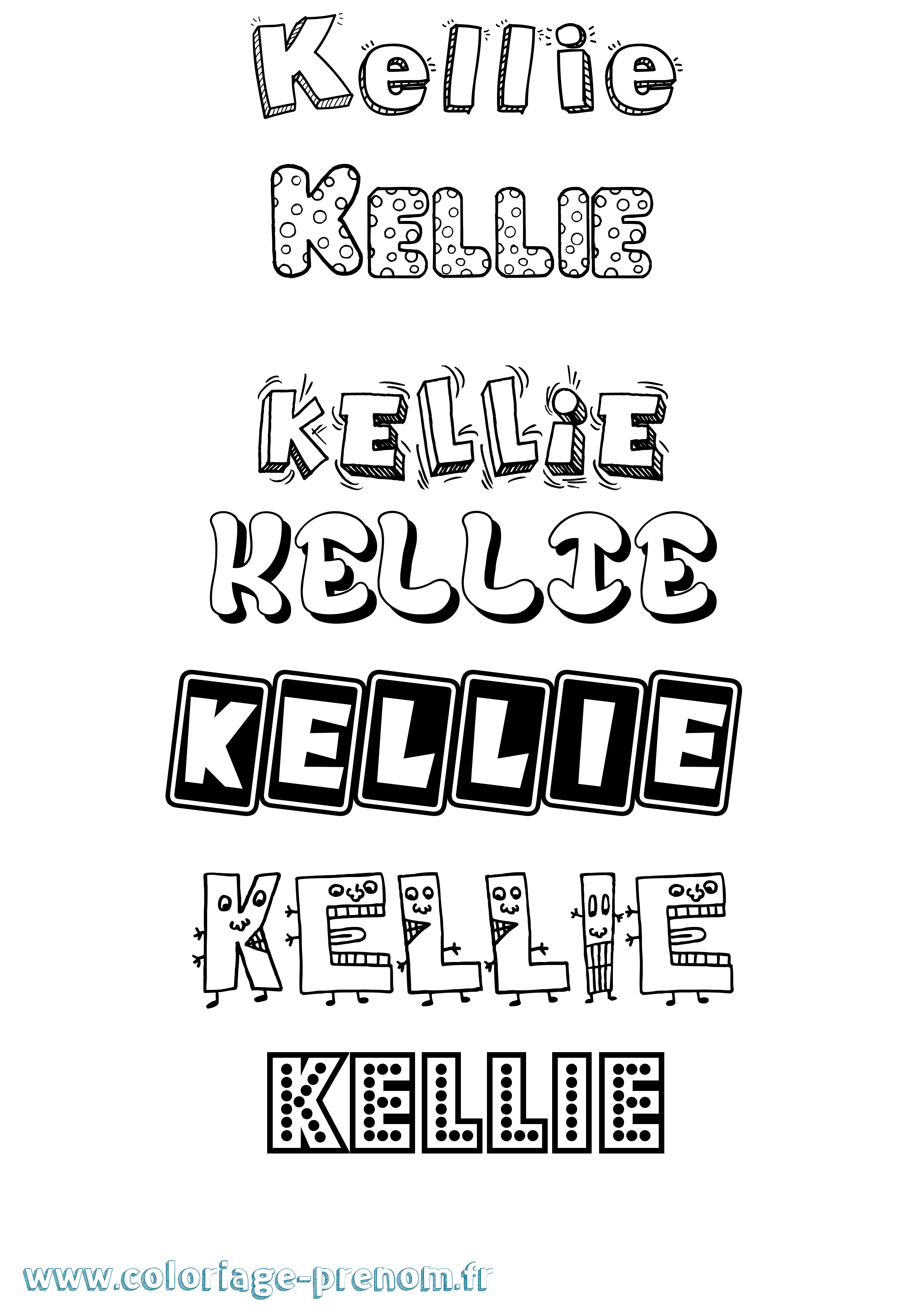 Coloriage Kellie Fun Coloriage prénom Kellie Fun