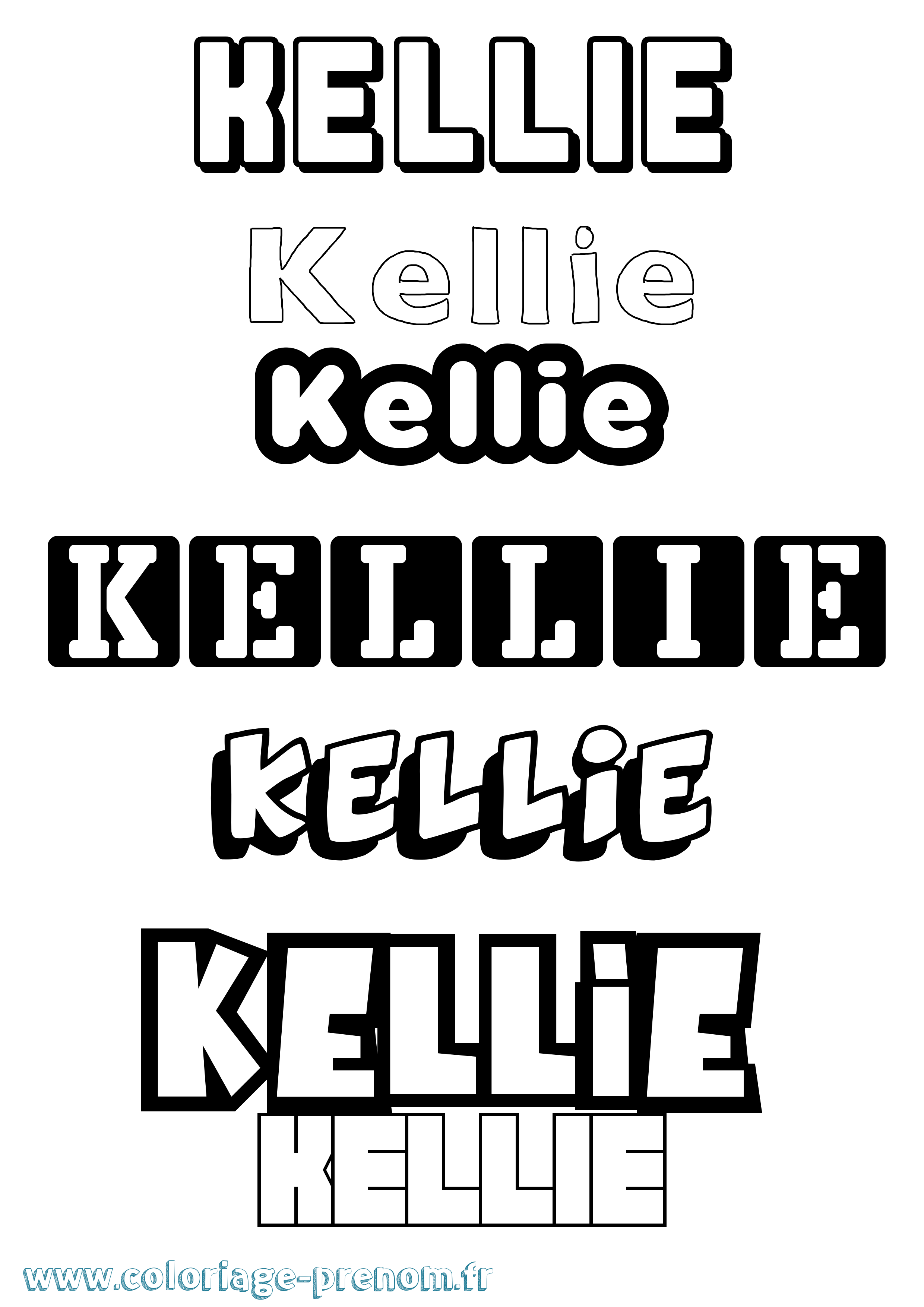 Coloriage Kellie Simple Coloriage prénom Kellie Simple