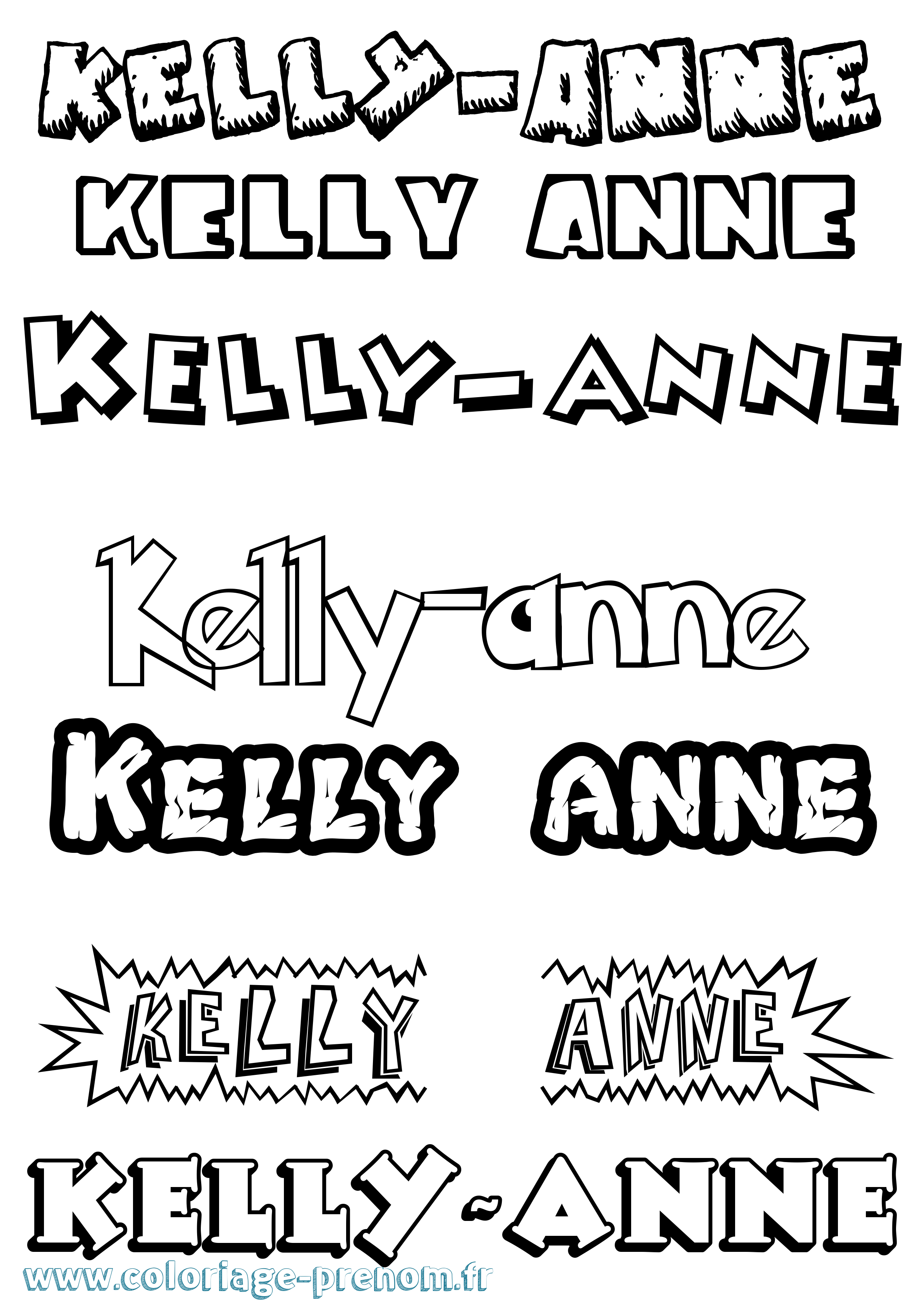 Coloriage Kelly-Anne Dessin Animé Coloriage prénom Kelly-Anne Dessin Animé