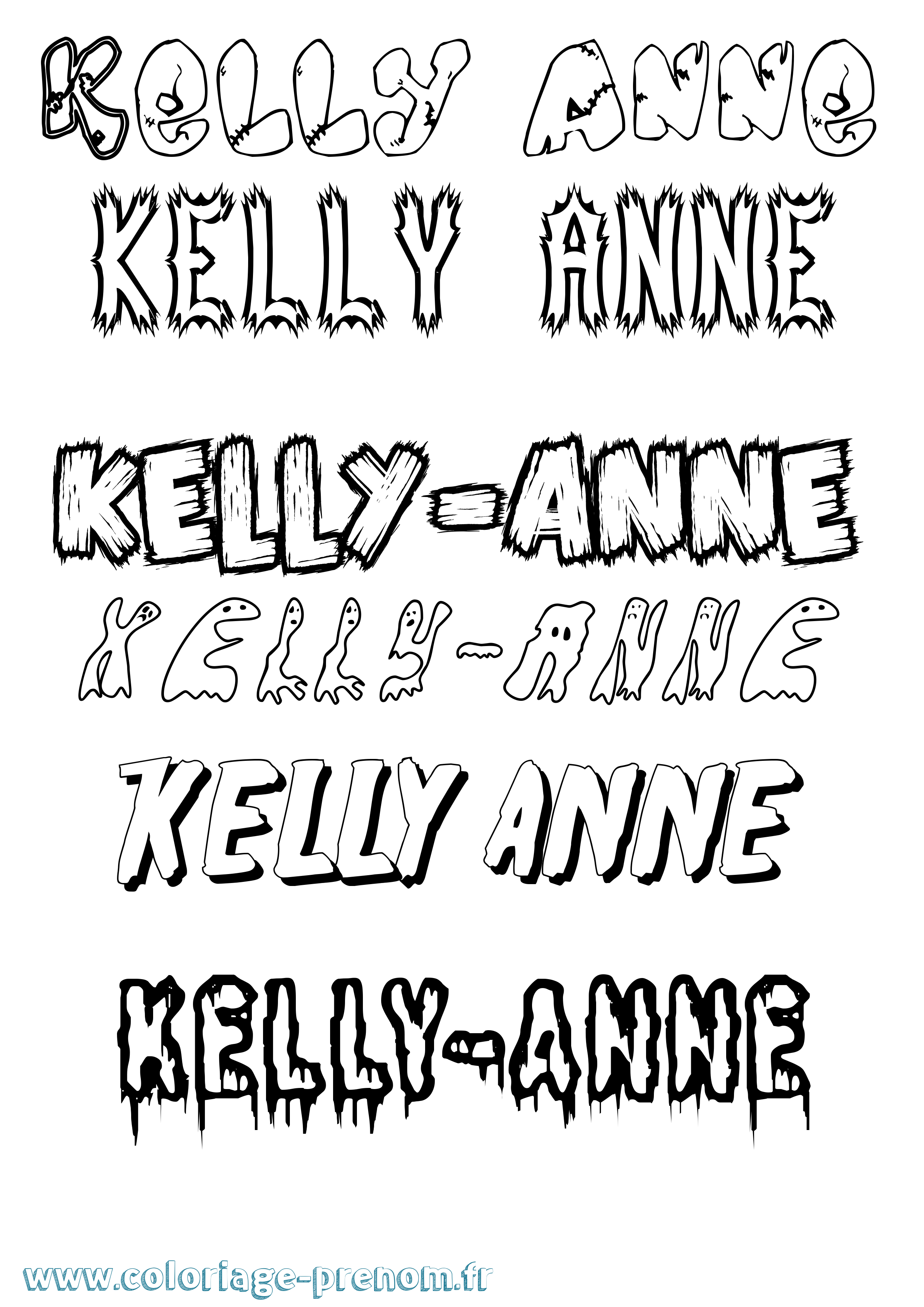 Coloriage Kelly-Anne Frisson Coloriage prénom Kelly-Anne Frisson