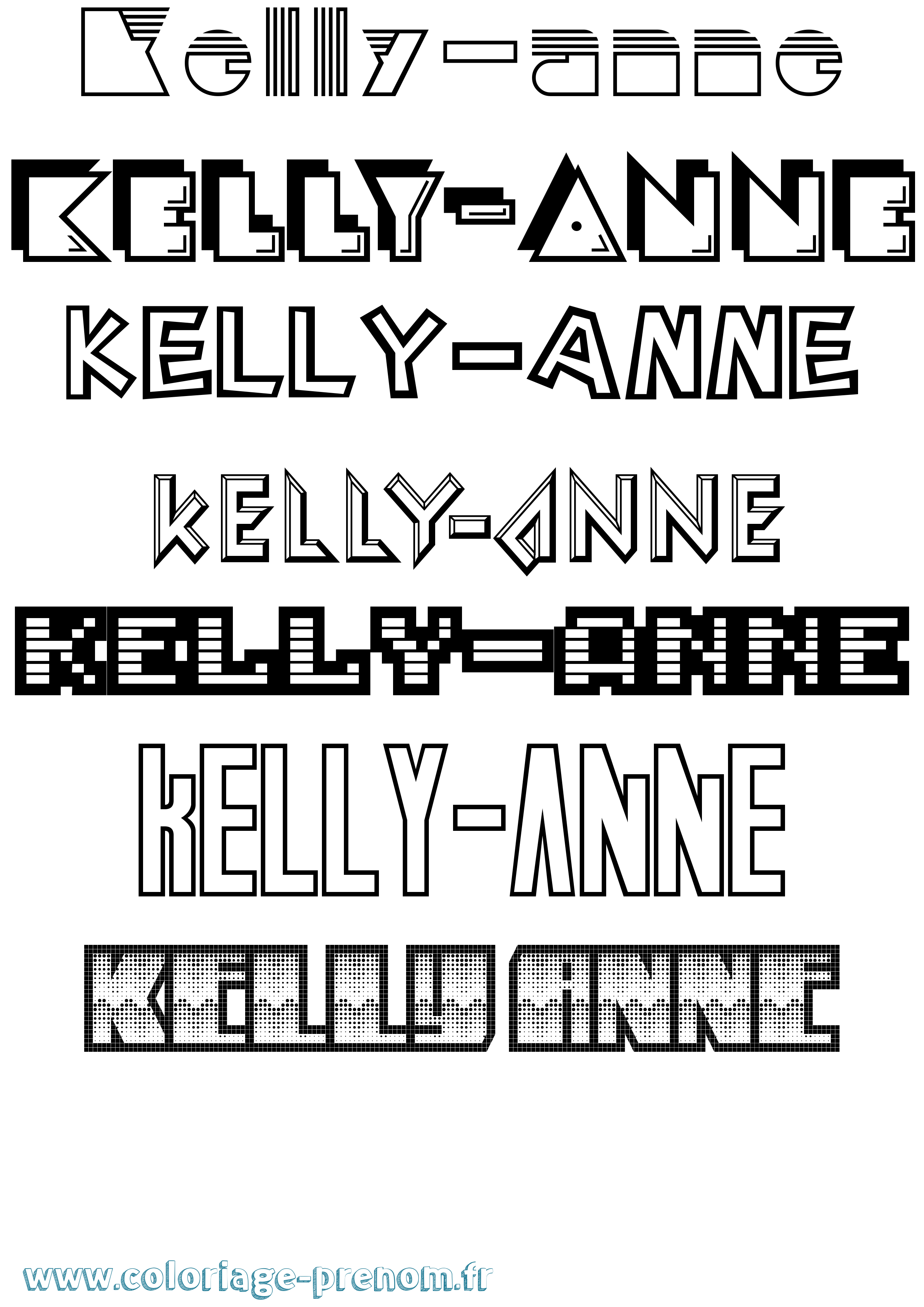 Coloriage Kelly-Anne Jeux Vidéos Coloriage prénom Kelly-Anne Jeux Vidéos