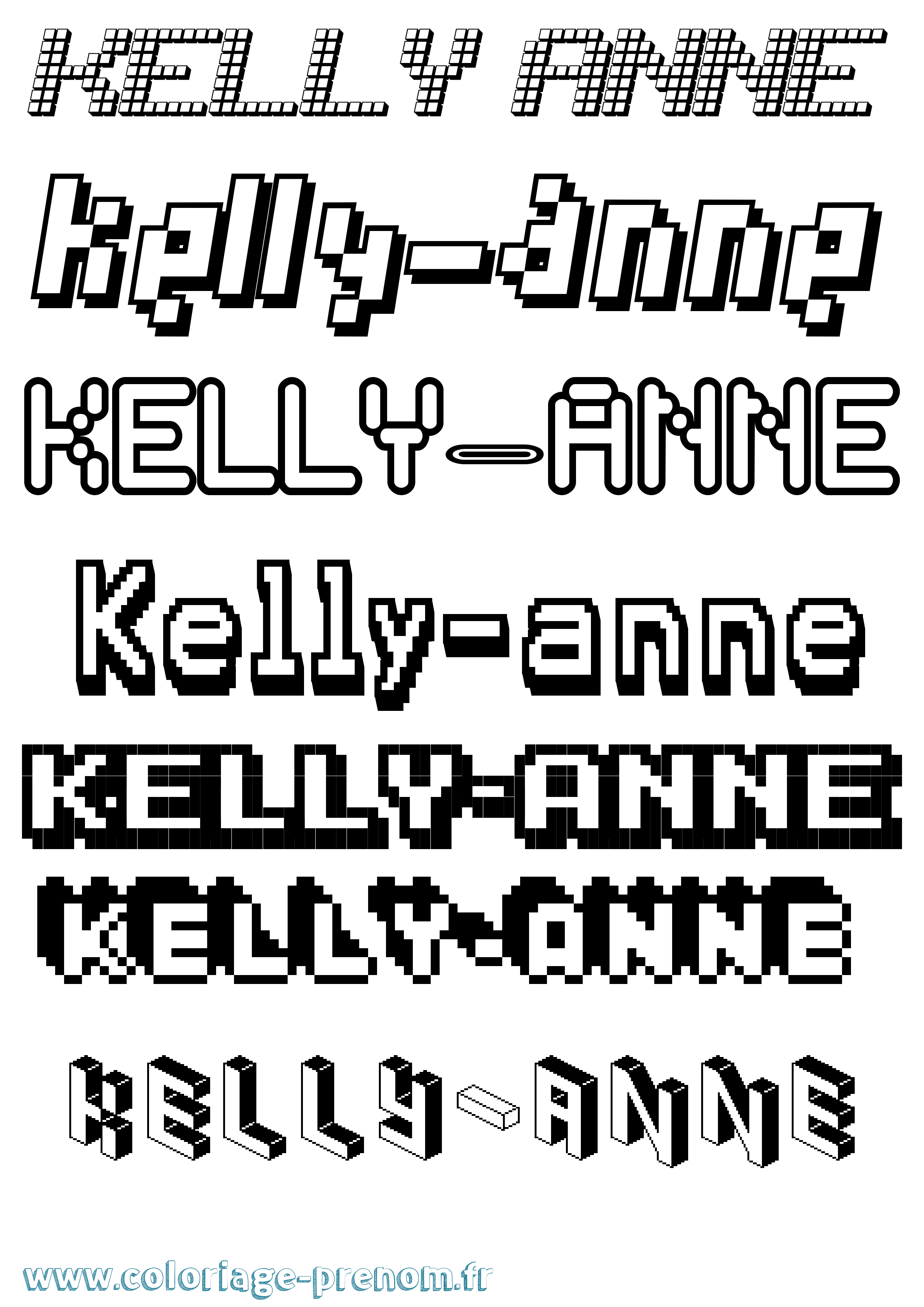 Coloriage Kelly-Anne Pixel Coloriage prénom Kelly-Anne Pixel