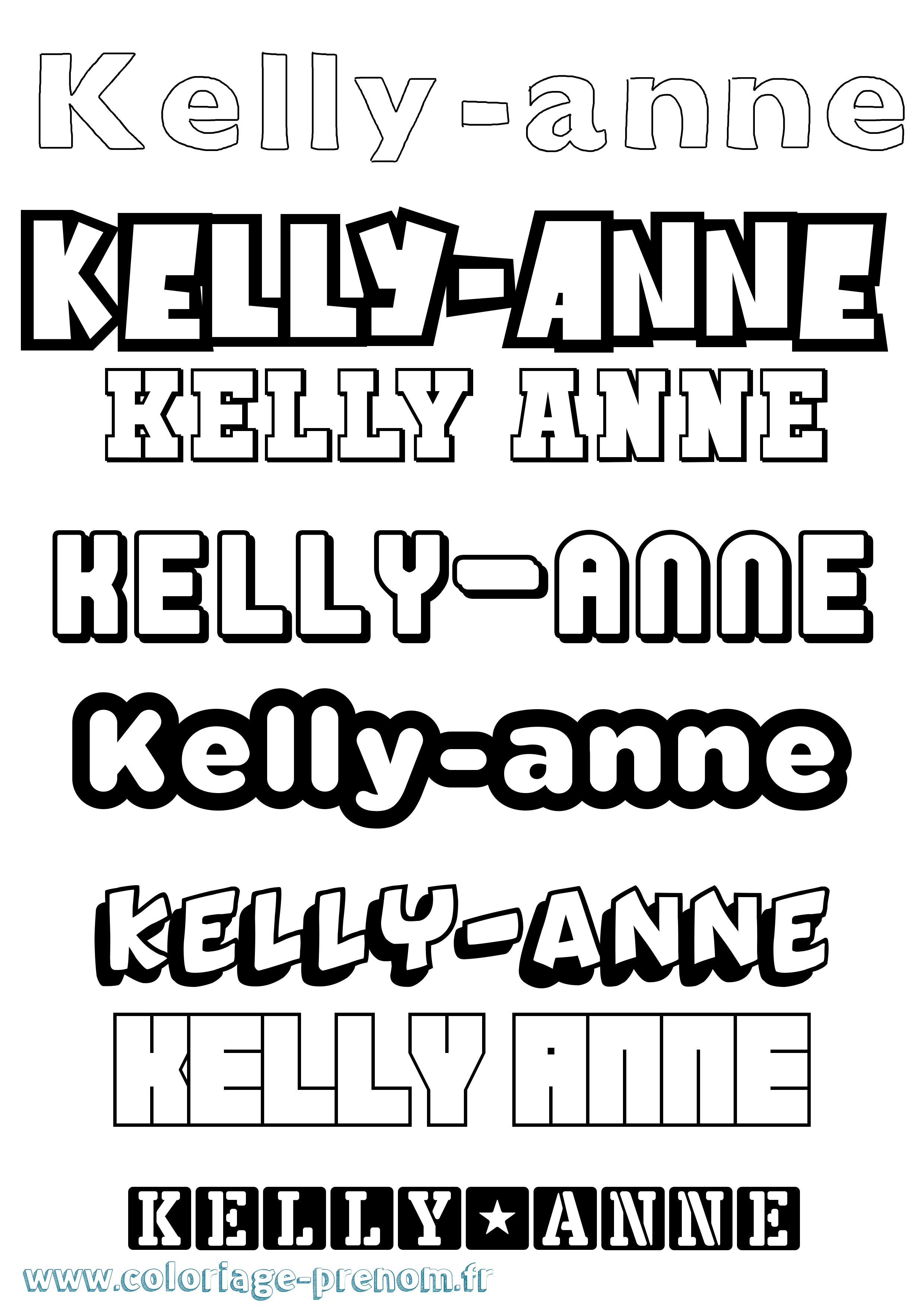 Coloriage Kelly-Anne Simple Coloriage prénom Kelly-Anne Simple