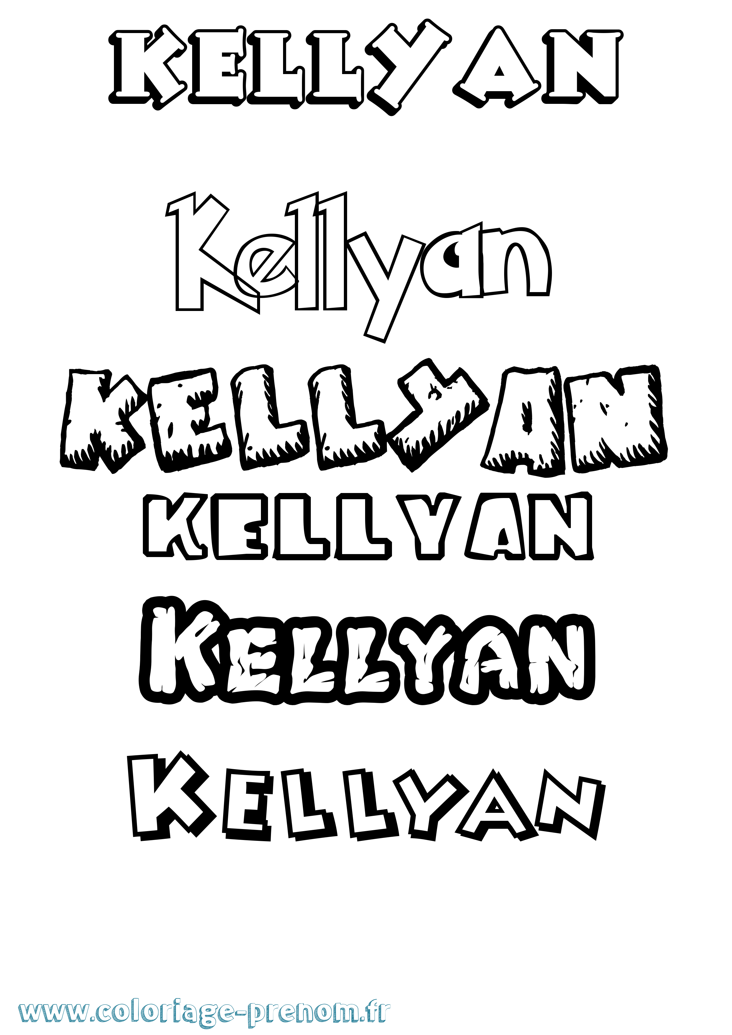 Coloriage Kellyan Dessin Animé Coloriage prénom Kellyan Dessin Animé