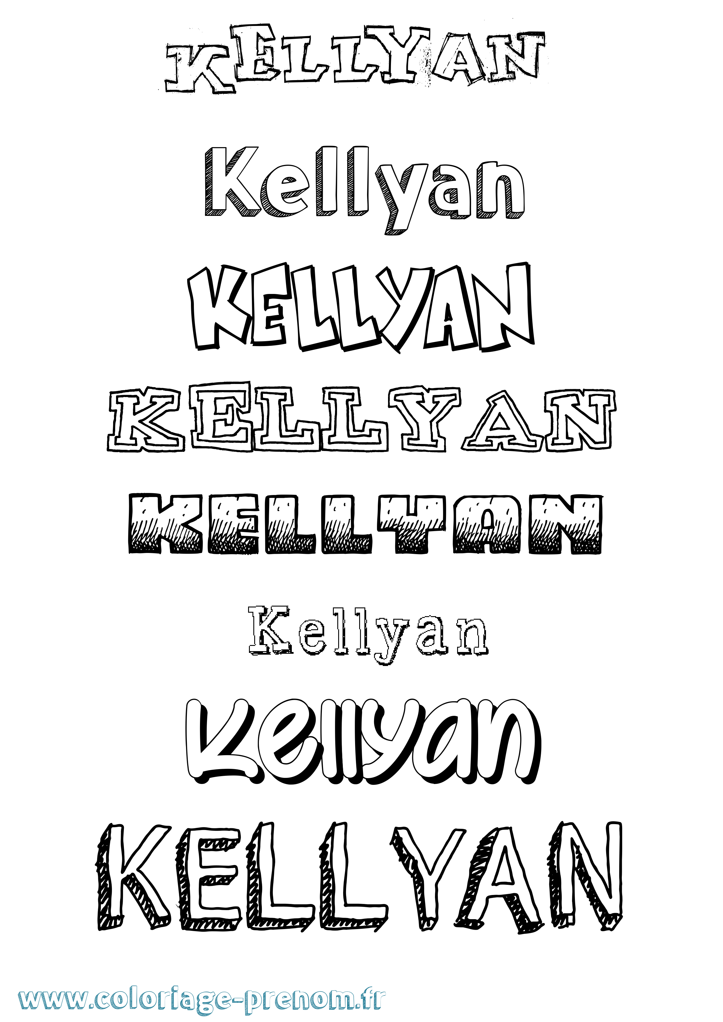Coloriage Kellyan Dessiné Coloriage prénom Kellyan Dessiné