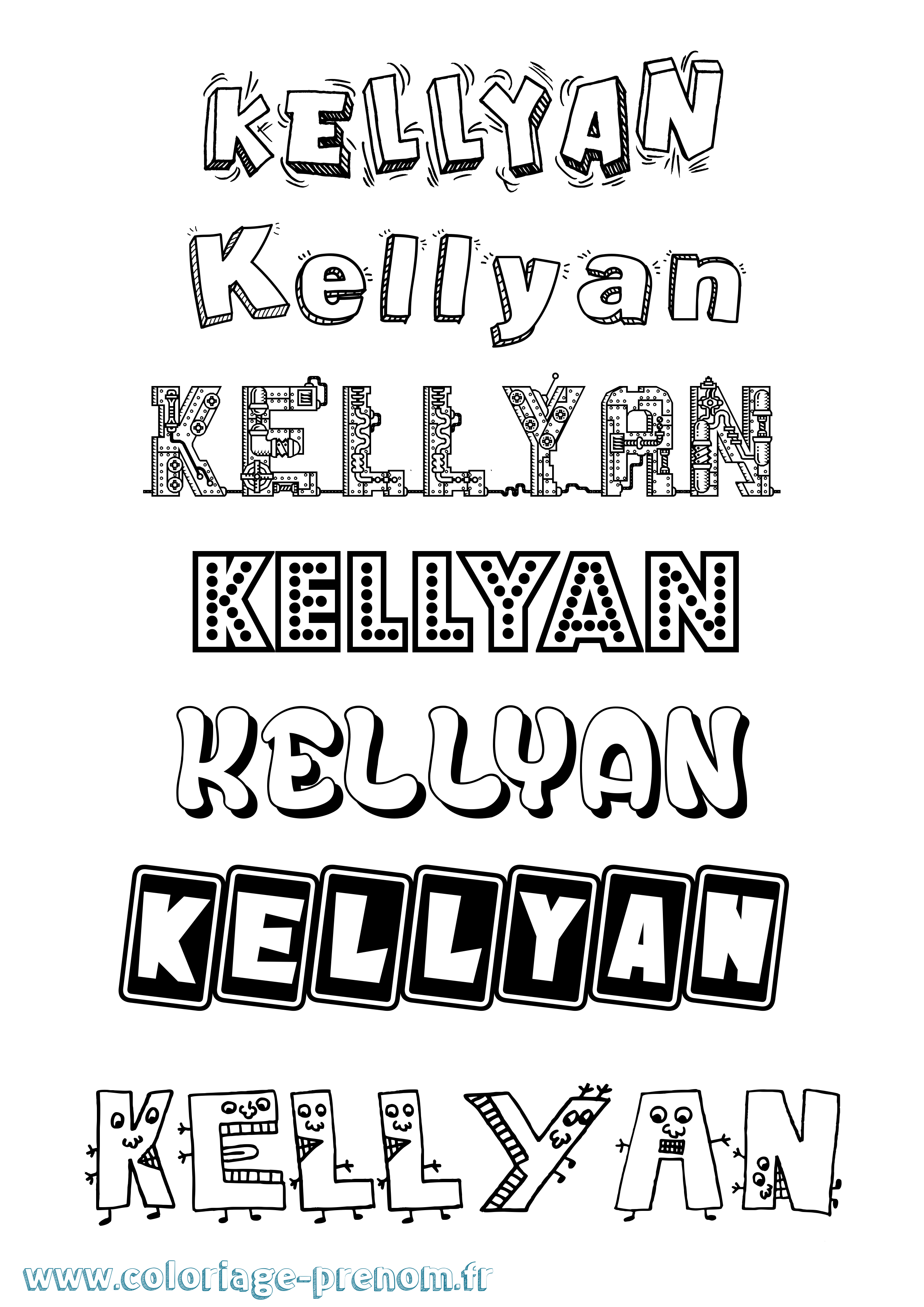 Coloriage Kellyan Fun Coloriage prénom Kellyan Fun