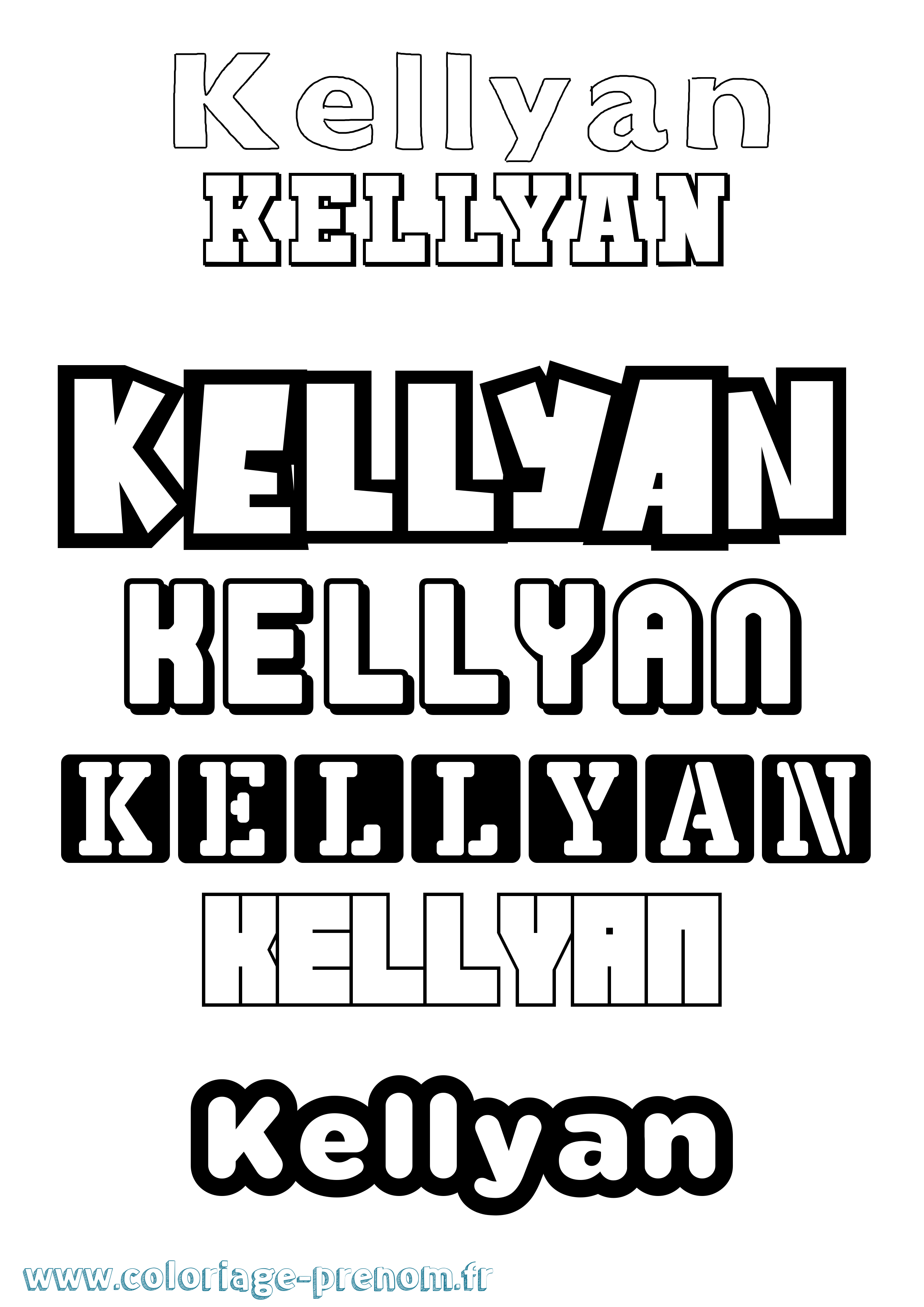 Coloriage Kellyan Simple Coloriage prénom Kellyan Simple
