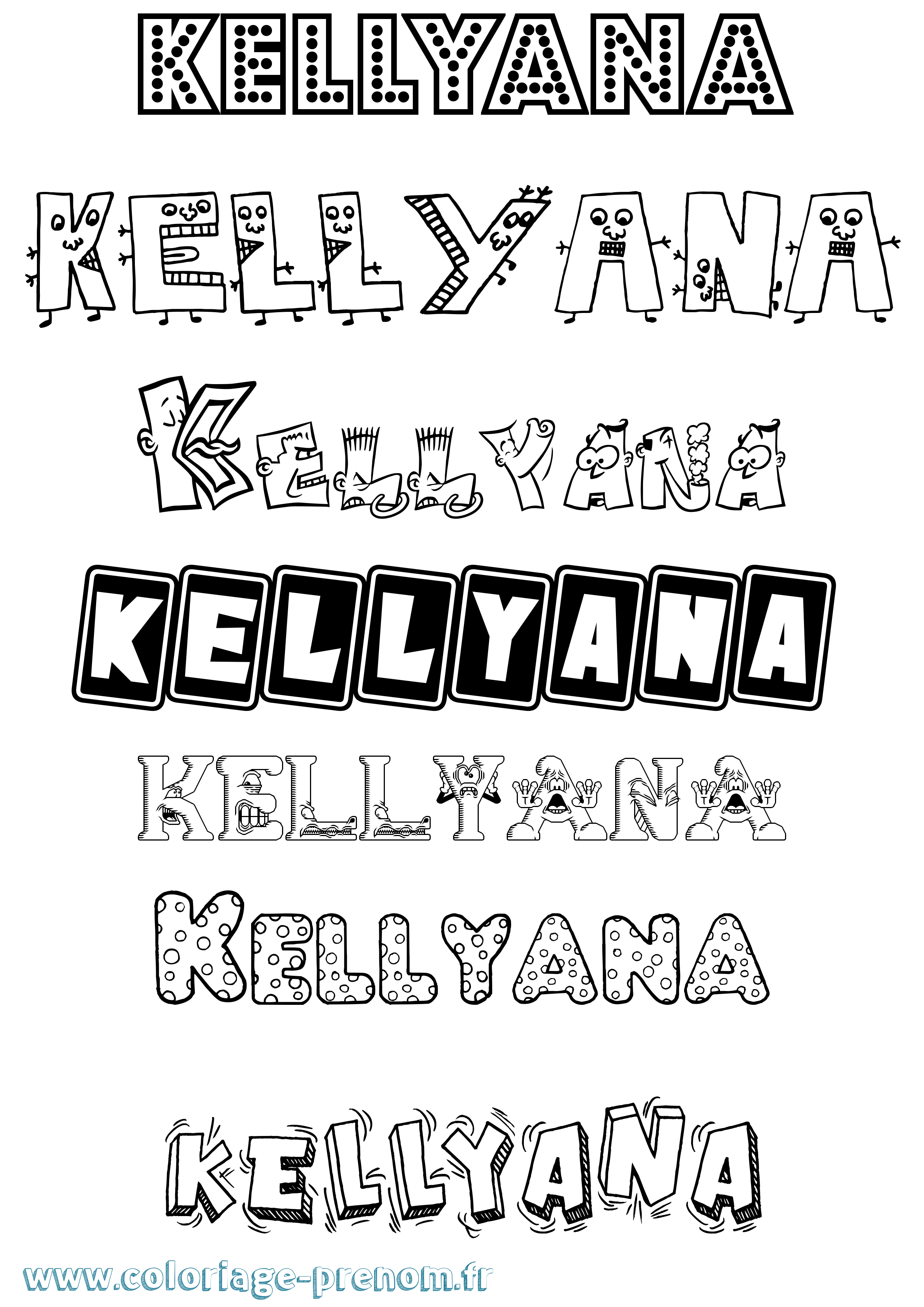 Coloriage Kellyana Fun Coloriage prénom Kellyana Fun