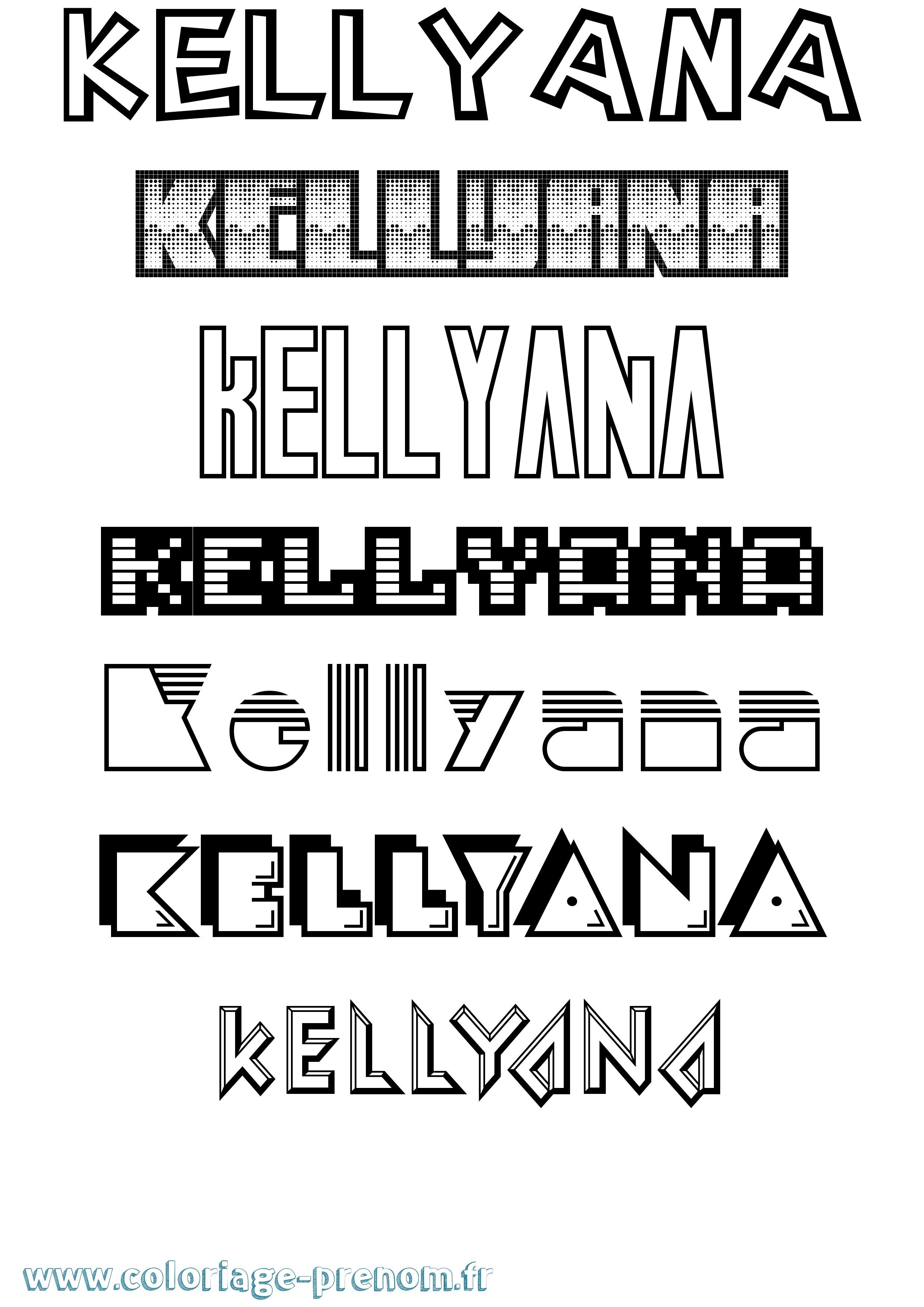 Coloriage Kellyana Jeux Vidéos Coloriage prénom Kellyana Jeux Vidéos