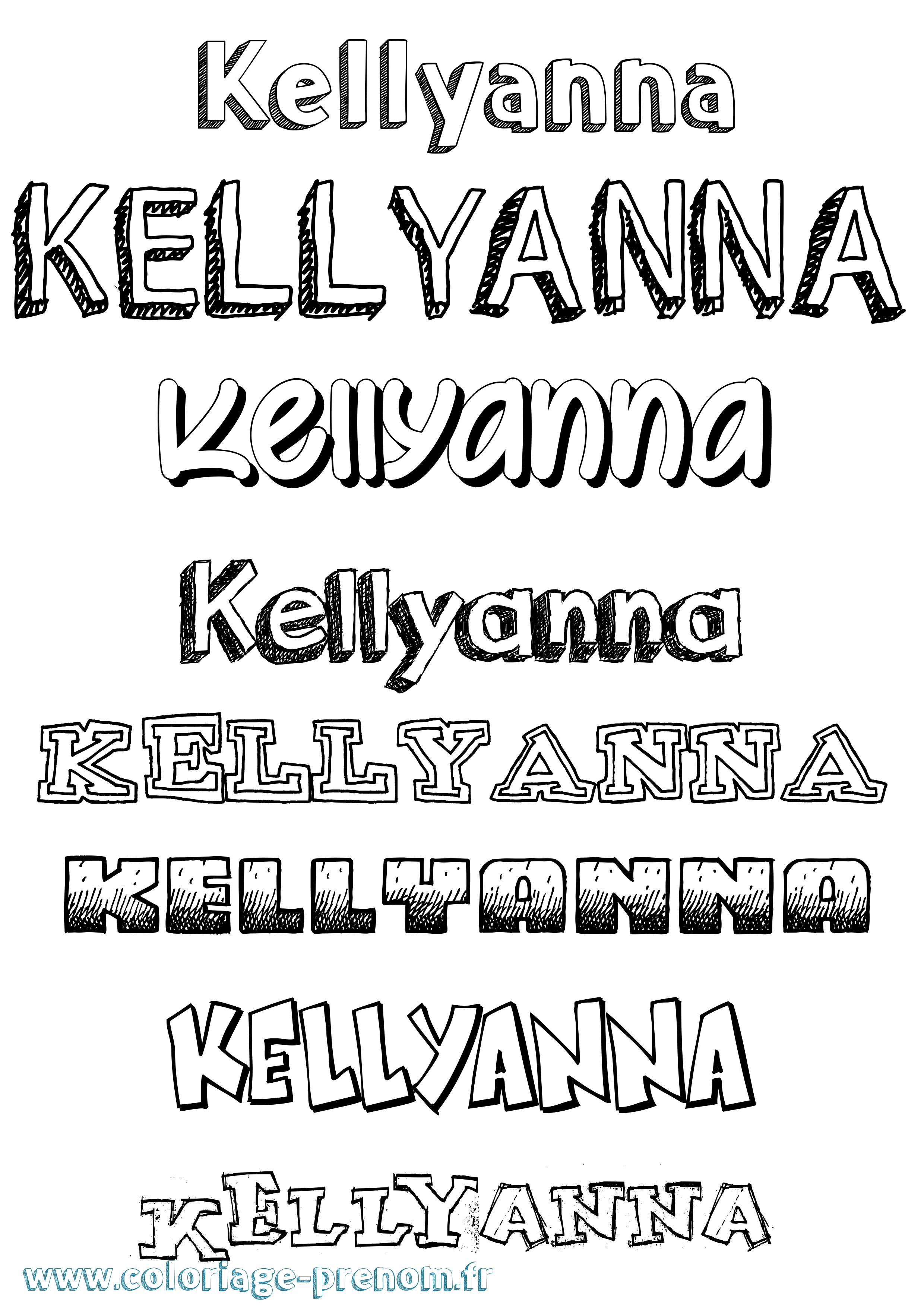 Coloriage Kellyanna Dessiné Coloriage prénom Kellyanna Dessiné