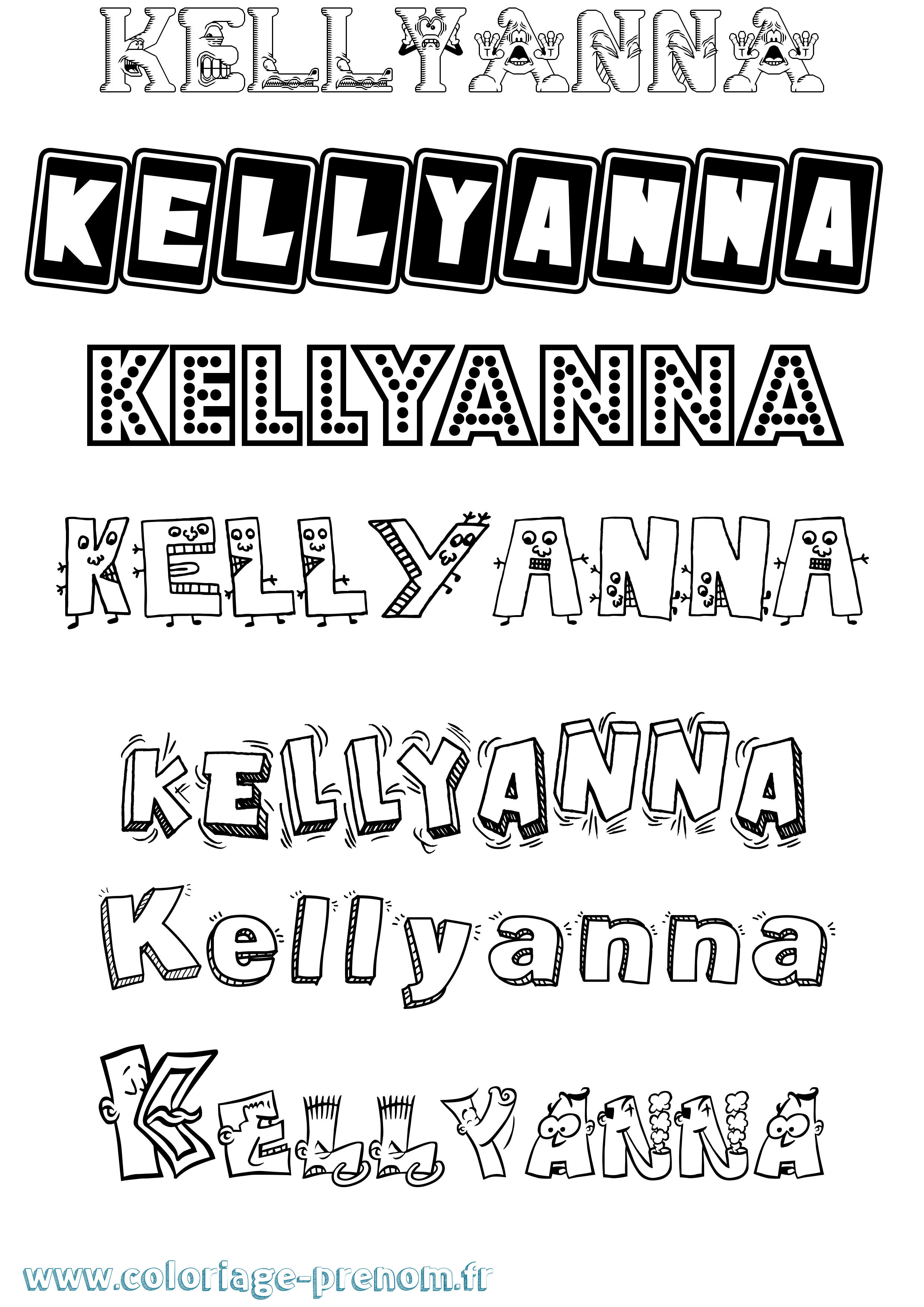 Coloriage Kellyanna Fun Coloriage prénom Kellyanna Fun