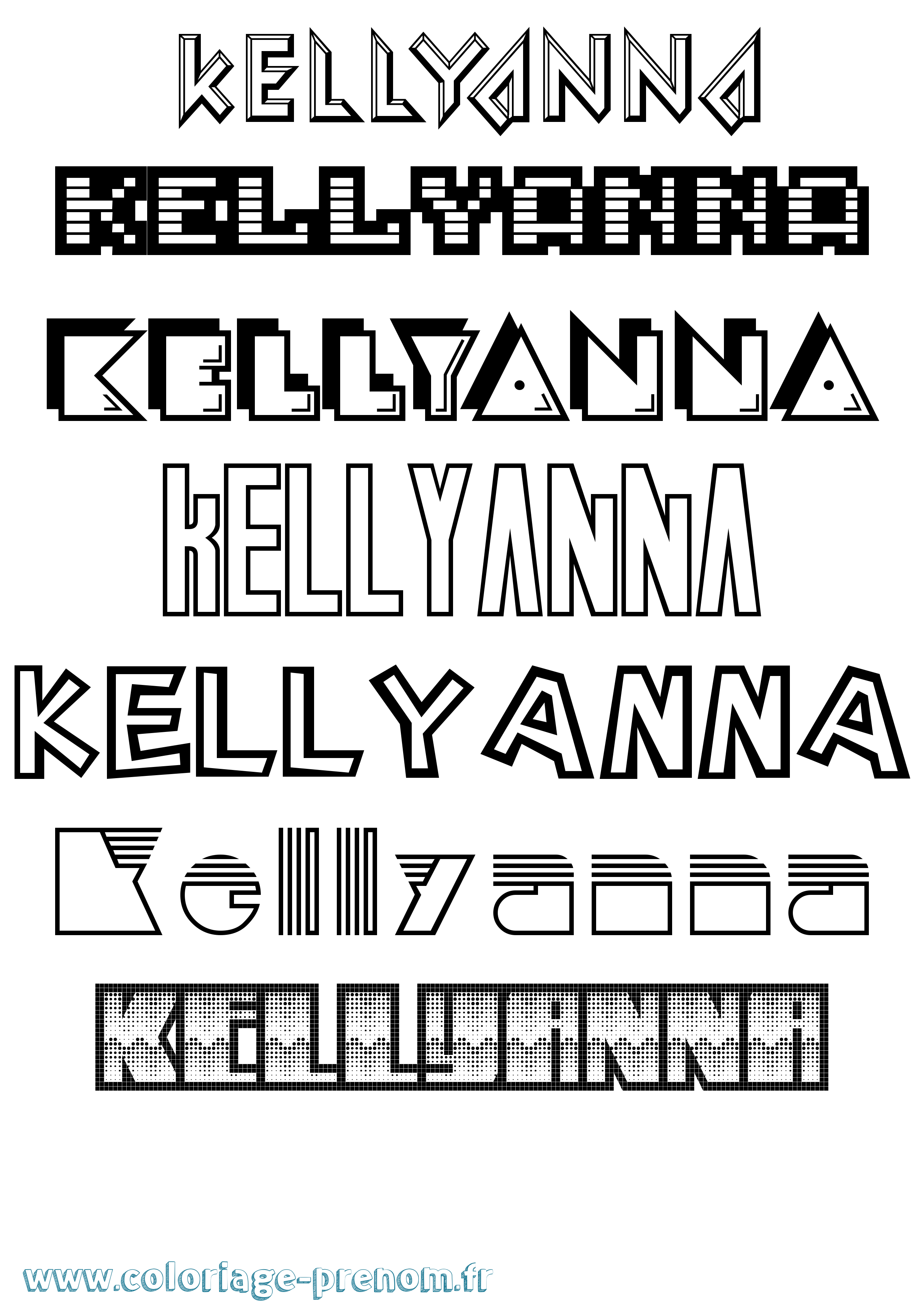 Coloriage Kellyanna Jeux Vidéos Coloriage prénom Kellyanna Jeux Vidéos