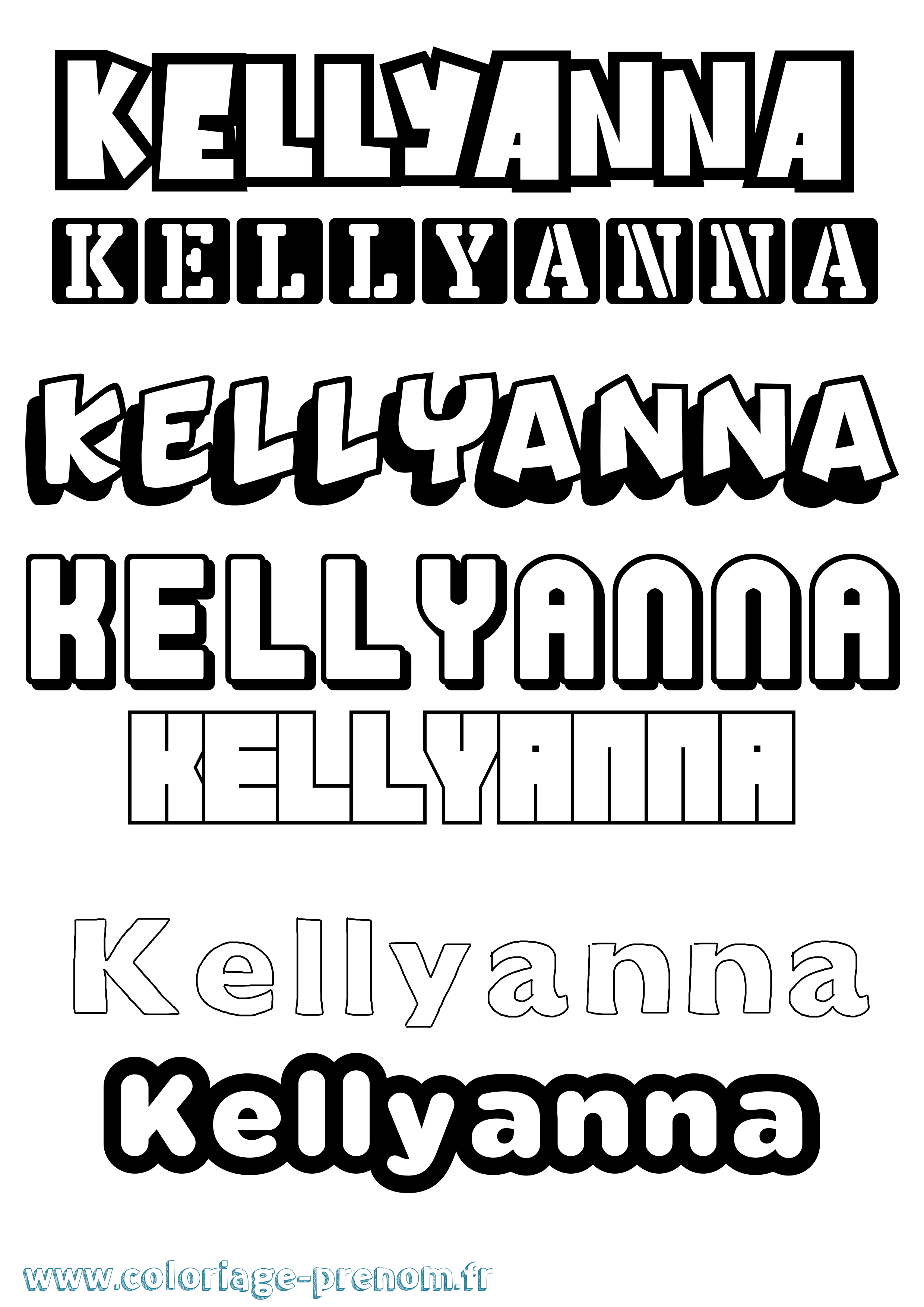 Coloriage Kellyanna Simple Coloriage prénom Kellyanna Simple