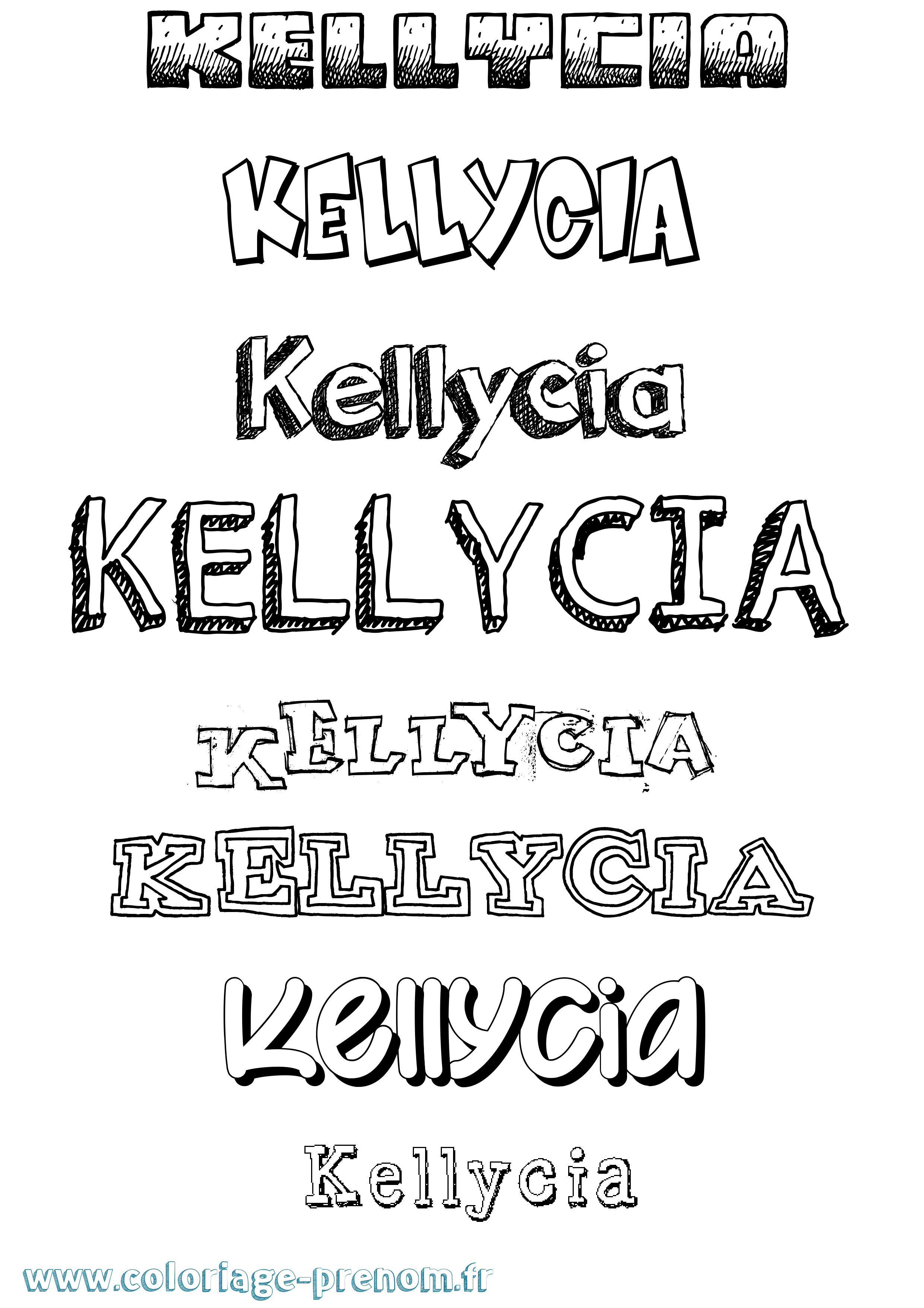 Coloriage Kellycia Dessiné Coloriage prénom Kellycia Dessiné