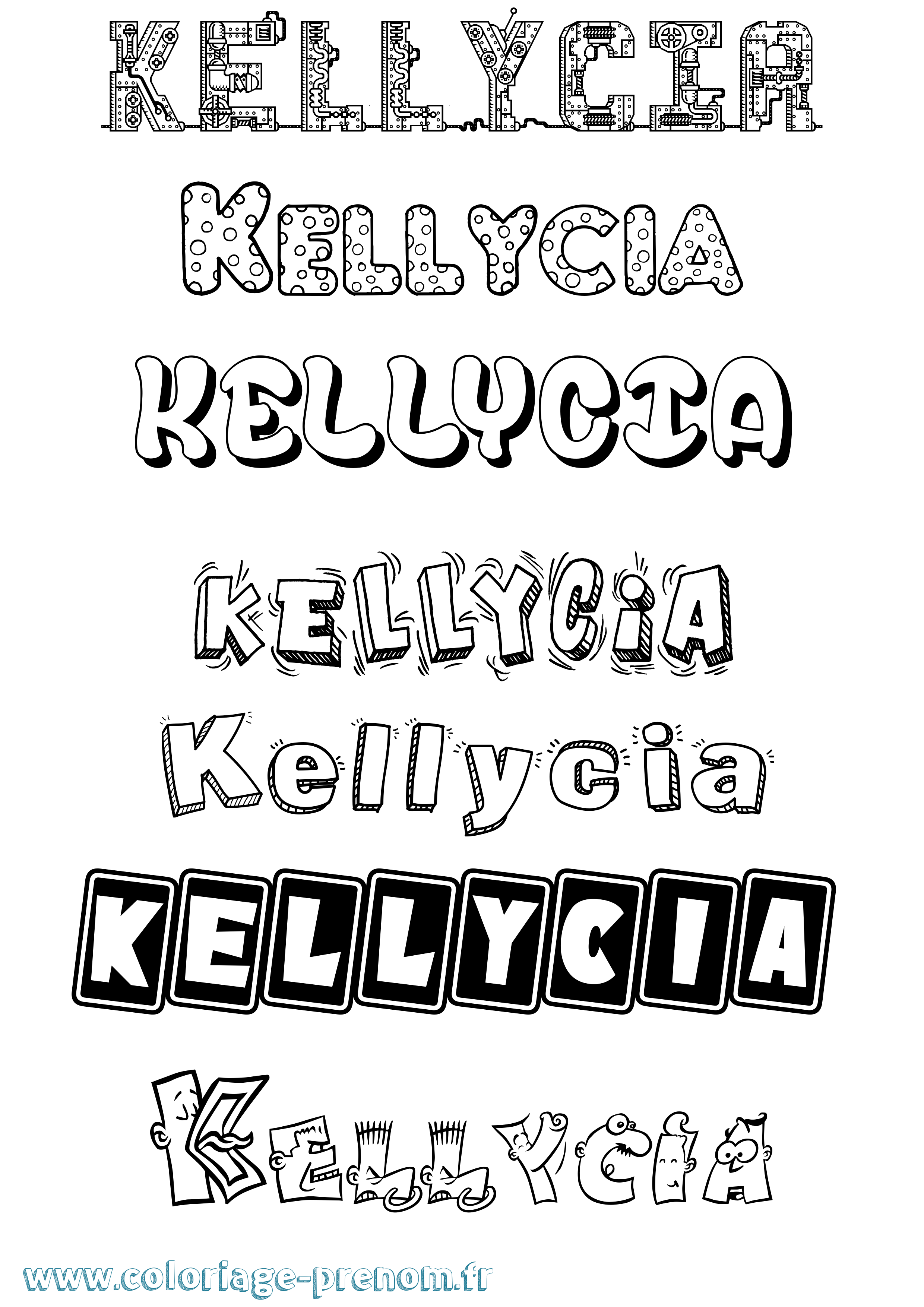 Coloriage Kellycia Fun Coloriage prénom Kellycia Fun