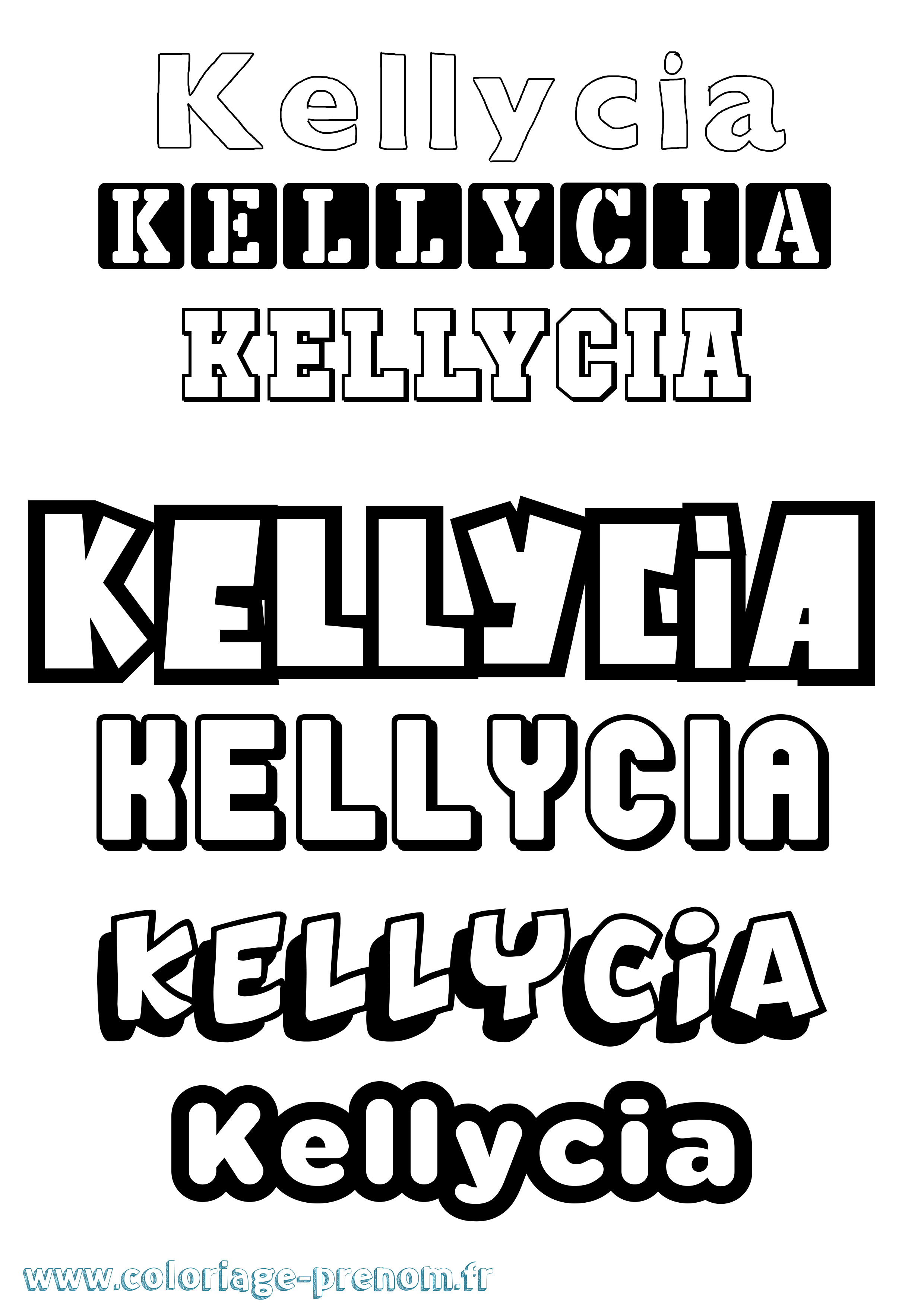 Coloriage Kellycia Simple Coloriage prénom Kellycia Simple