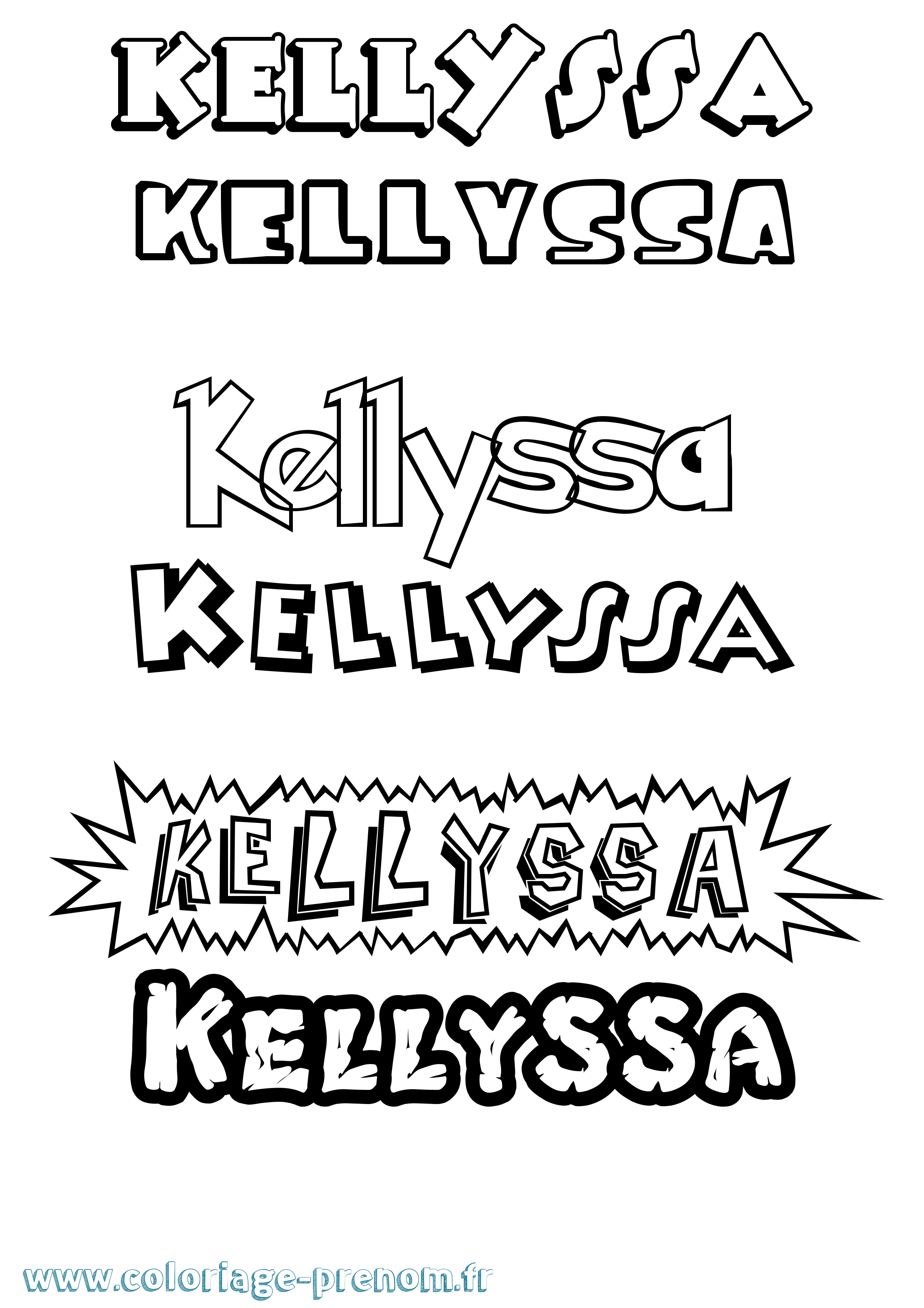 Coloriage Kellyssa Dessin Animé Coloriage prénom Kellyssa Dessin Animé
