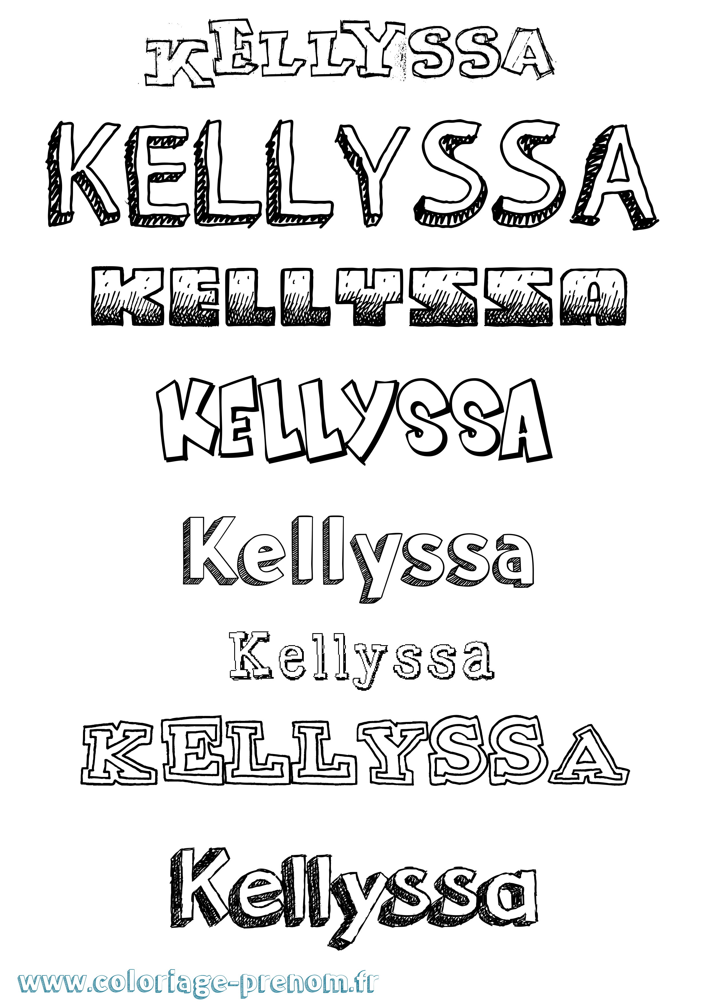 Coloriage Kellyssa Dessiné Coloriage prénom Kellyssa Dessiné