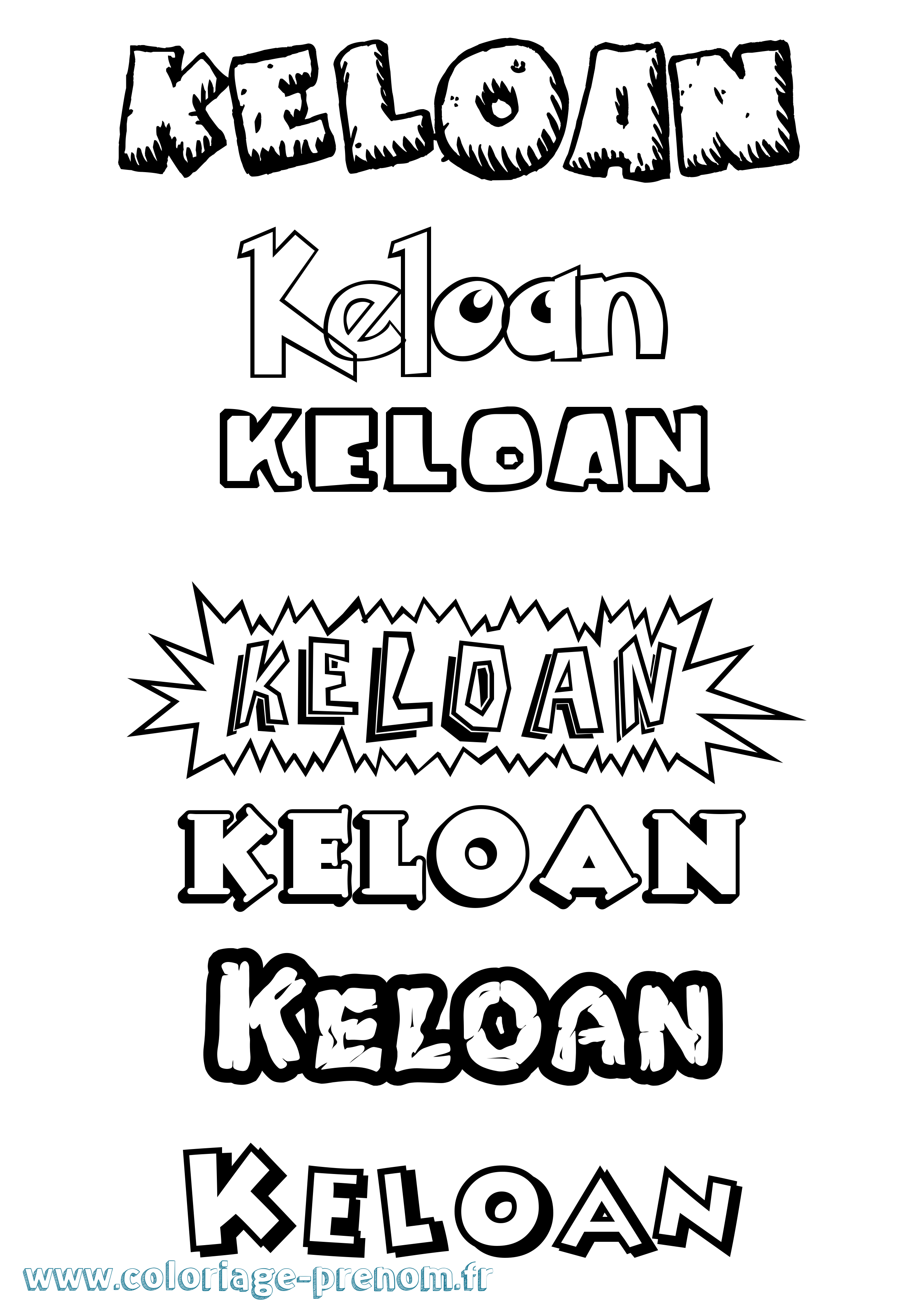 Coloriage Keloan Dessin Animé Coloriage prénom Keloan Dessin Animé