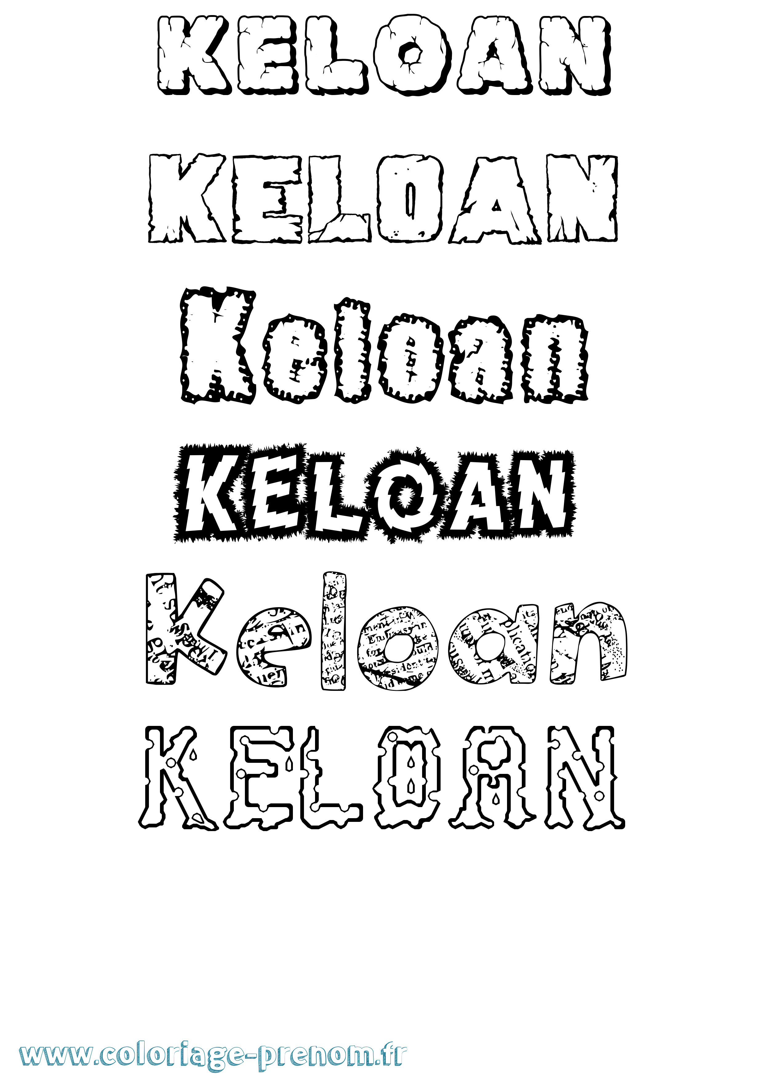 Coloriage Keloan Destructuré Coloriage prénom Keloan Destructuré