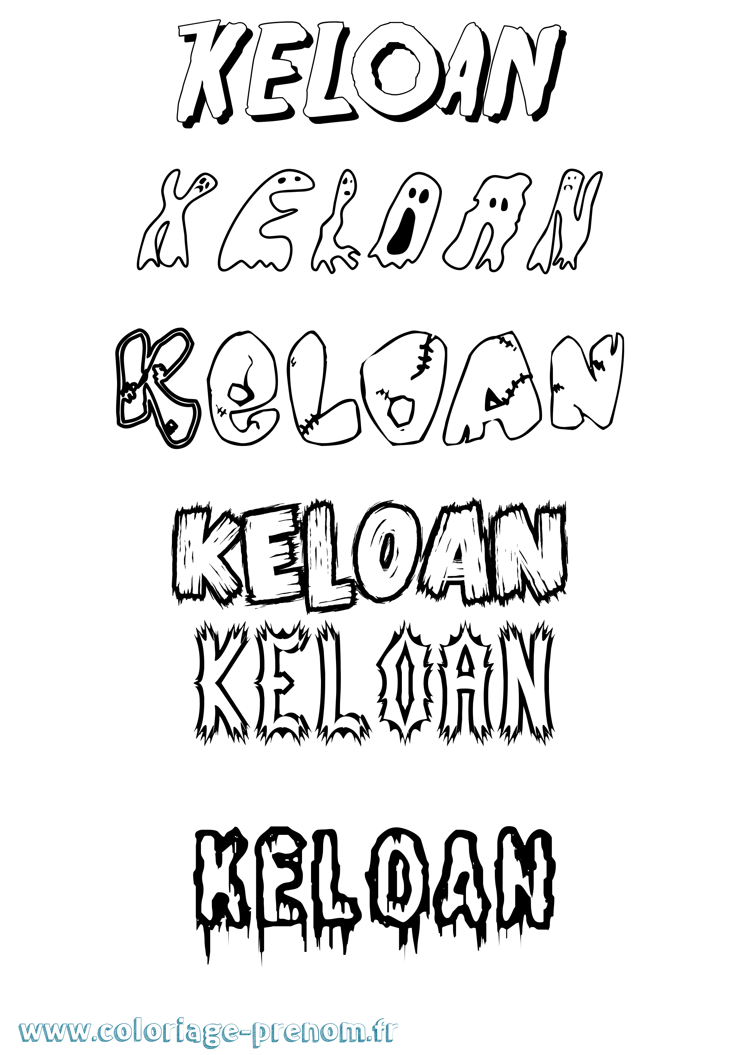 Coloriage Keloan Frisson Coloriage prénom Keloan Frisson