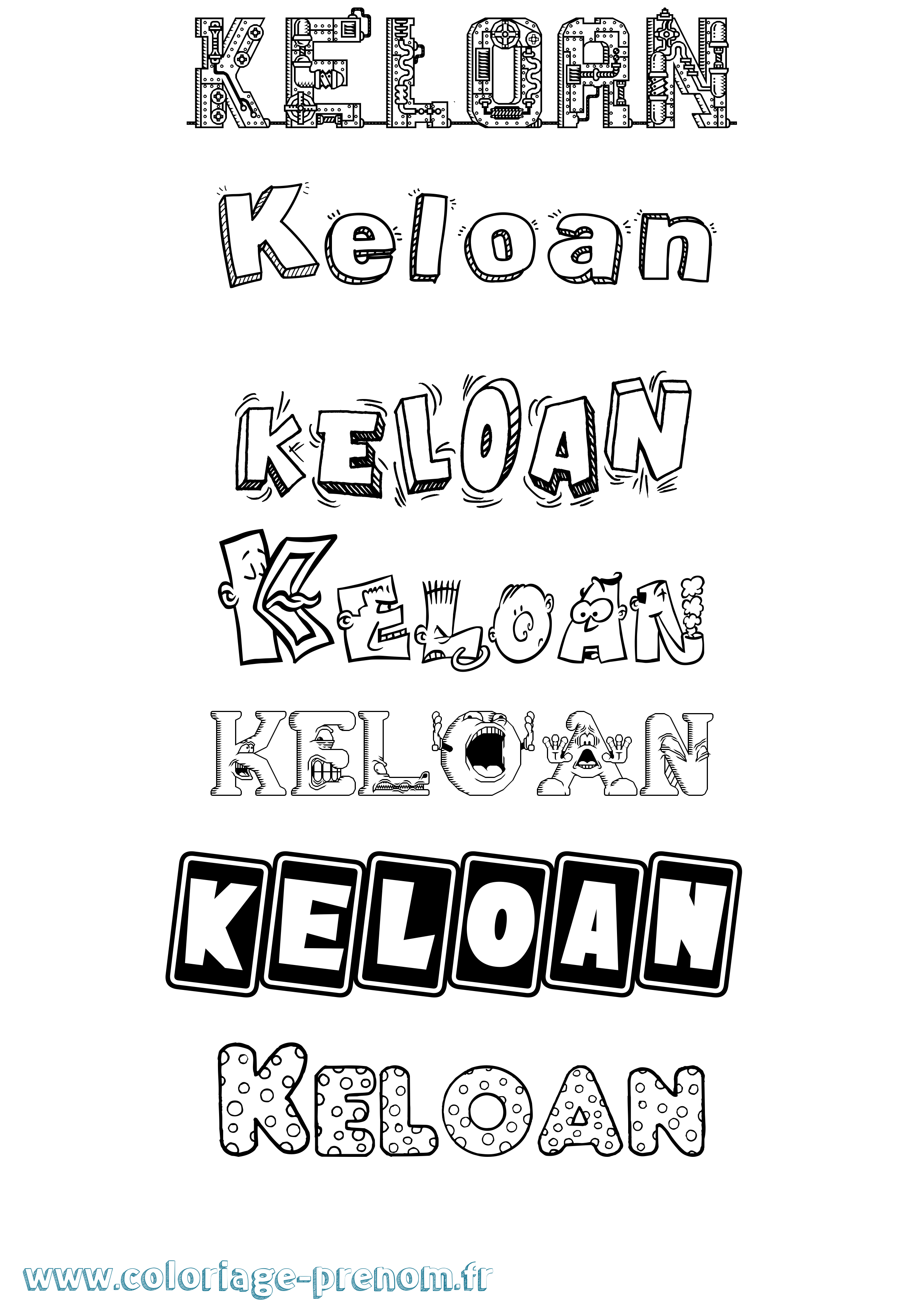 Coloriage Keloan Fun Coloriage prénom Keloan Fun