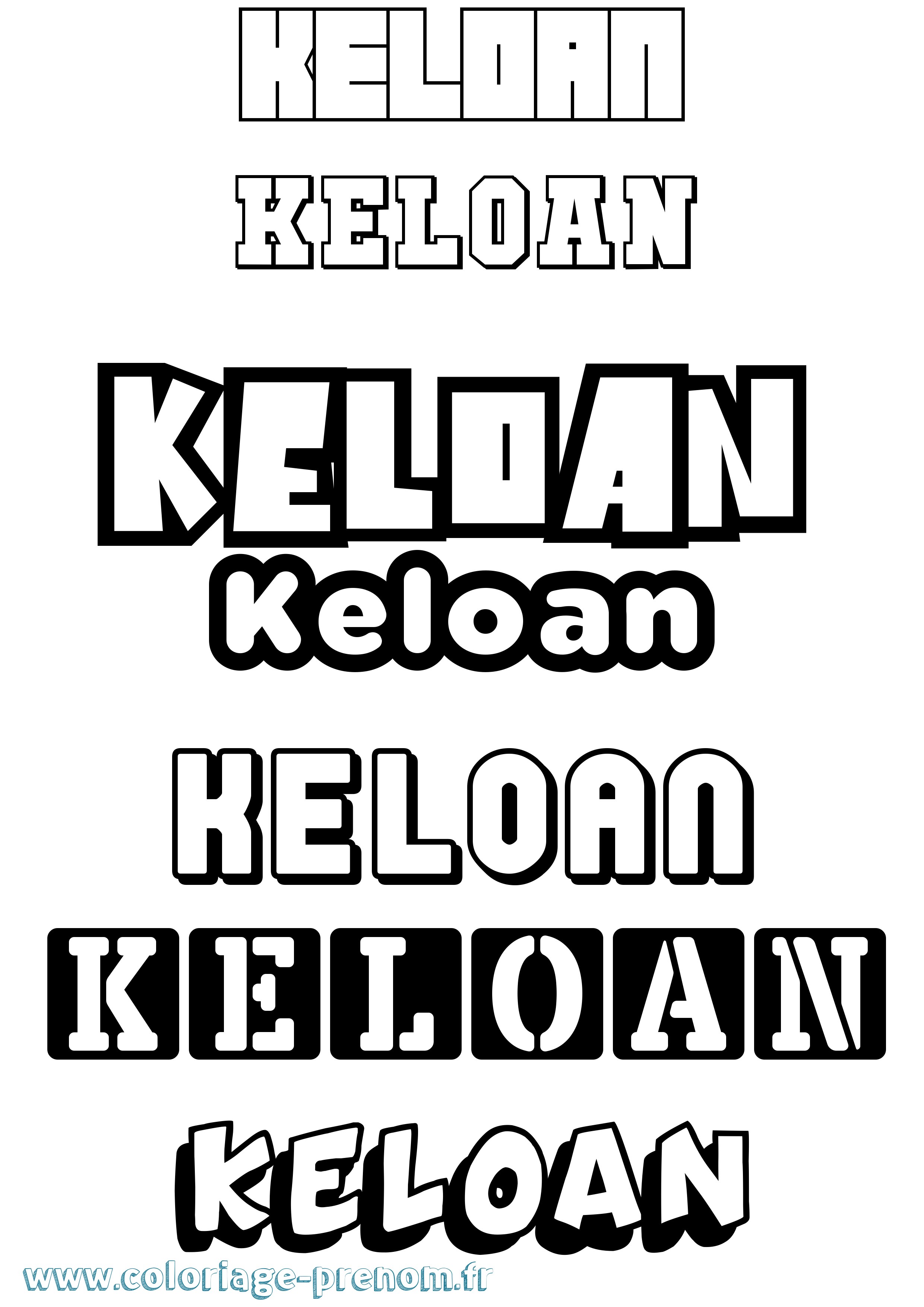 Coloriage Keloan Simple Coloriage prénom Keloan Simple