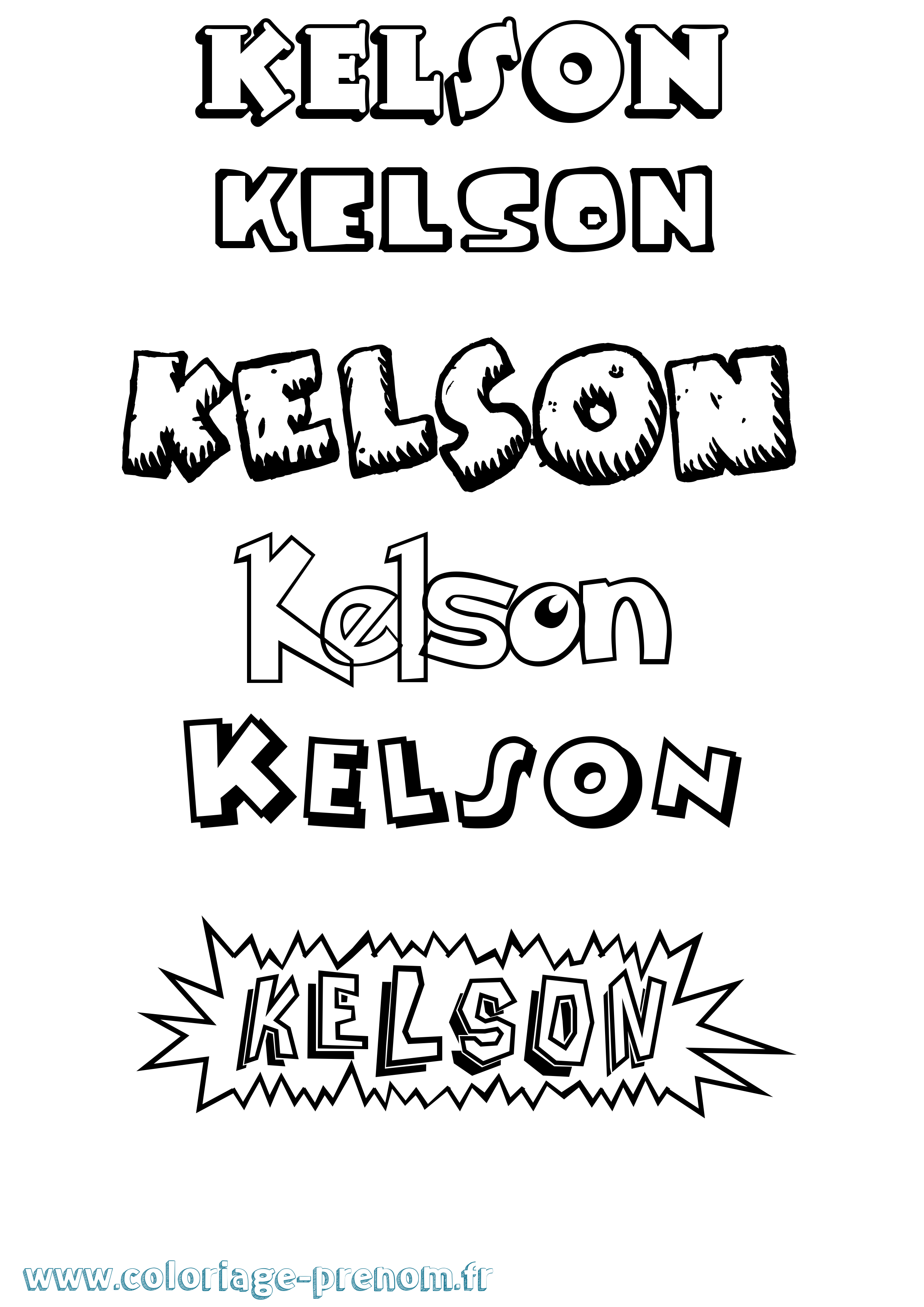 Coloriage Kelson Dessin Animé Coloriage prénom Kelson Dessin Animé