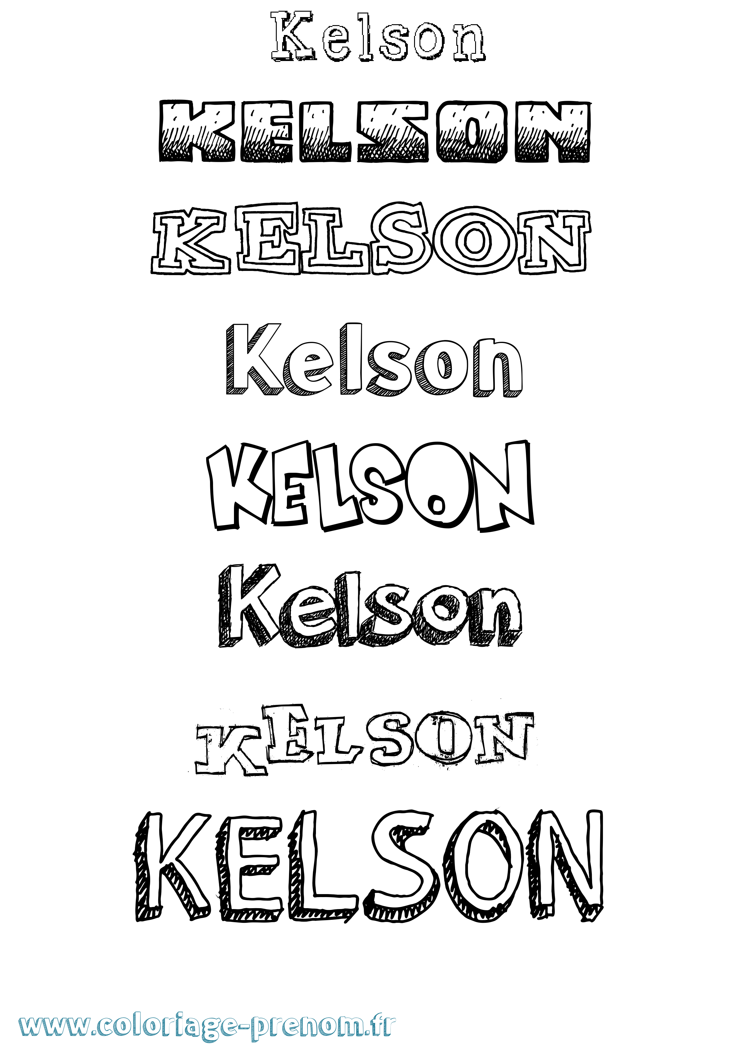 Coloriage Kelson Dessiné Coloriage prénom Kelson Dessiné