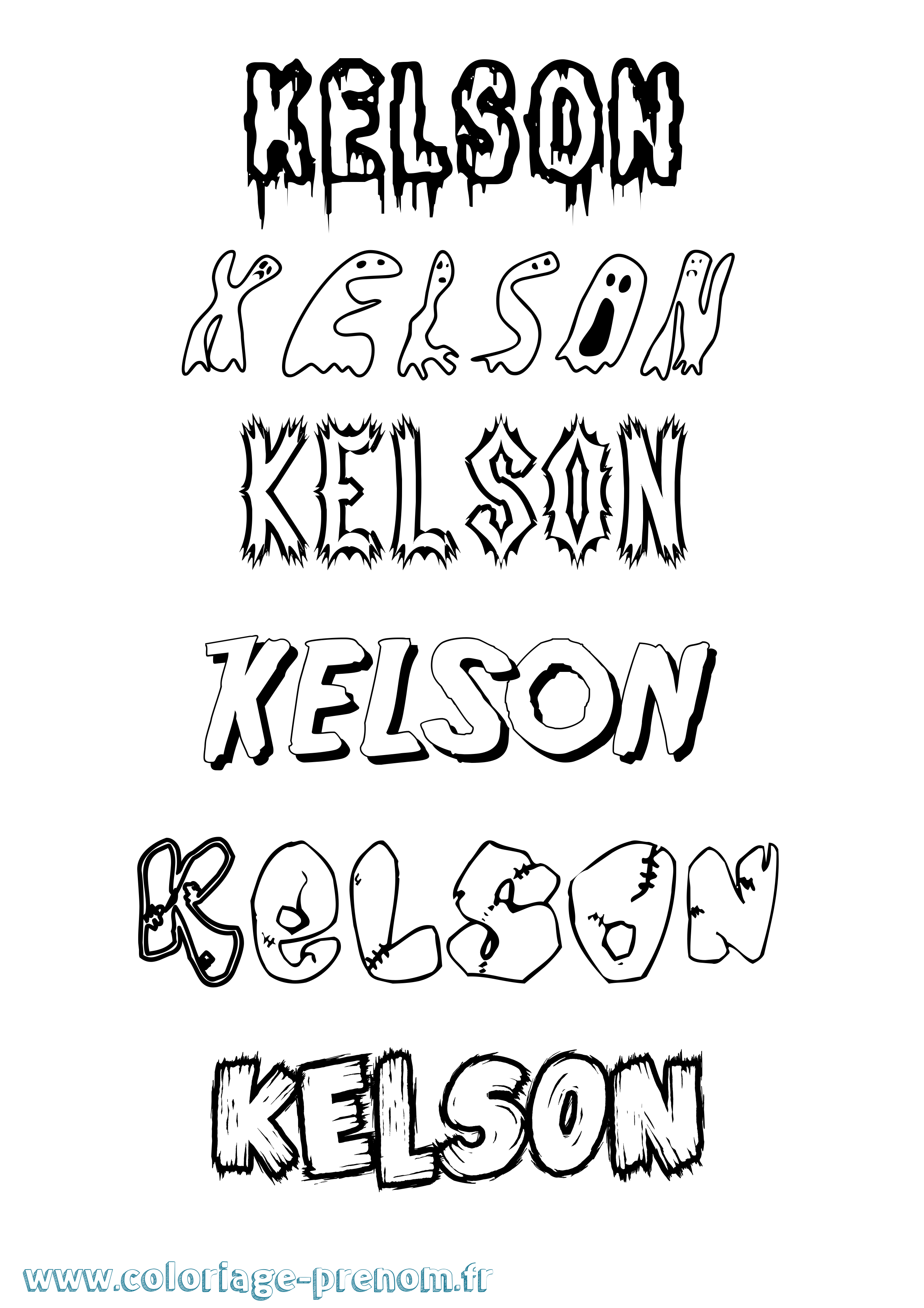Coloriage Kelson Frisson Coloriage prénom Kelson Frisson