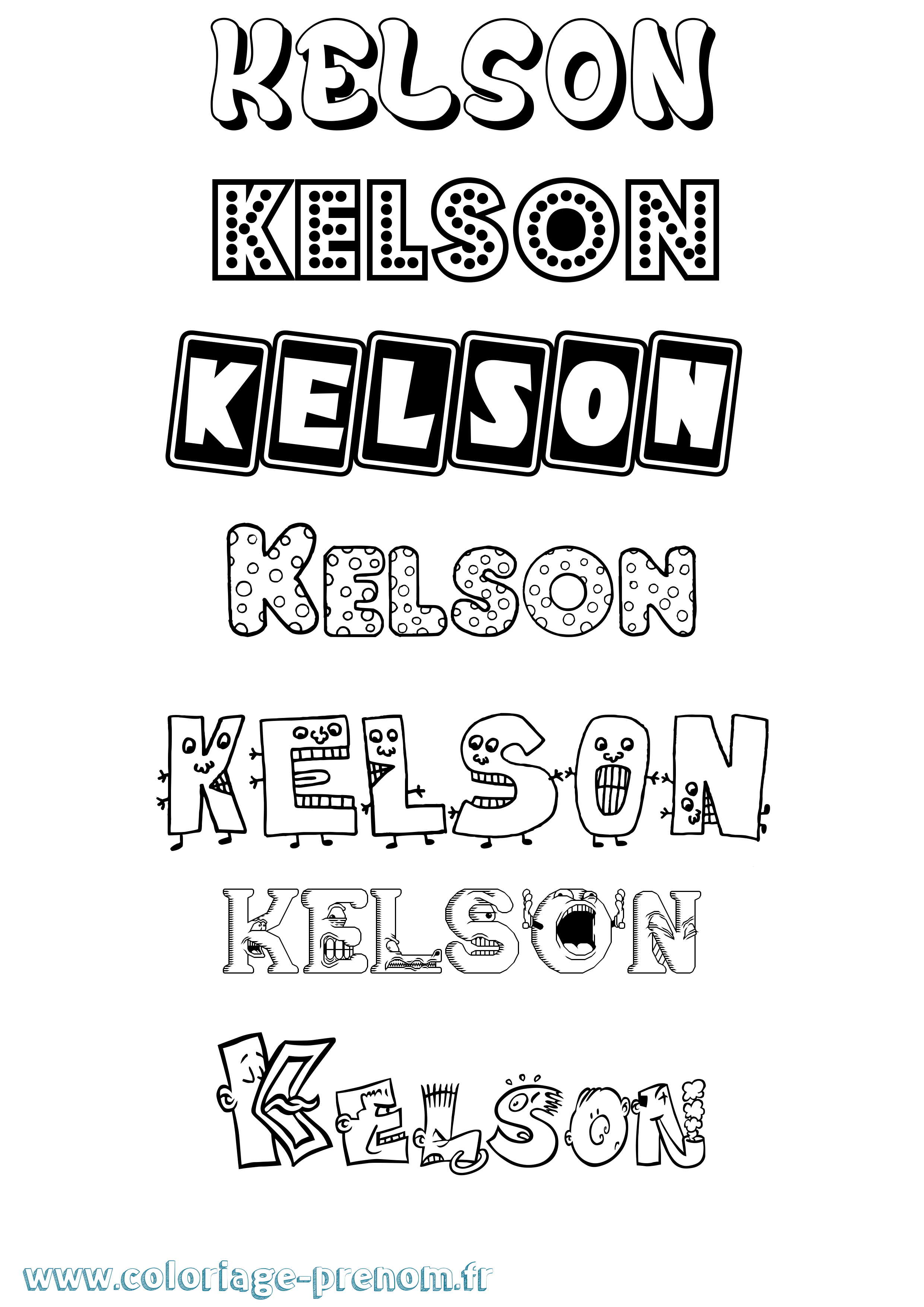 Coloriage Kelson Fun Coloriage prénom Kelson Fun
