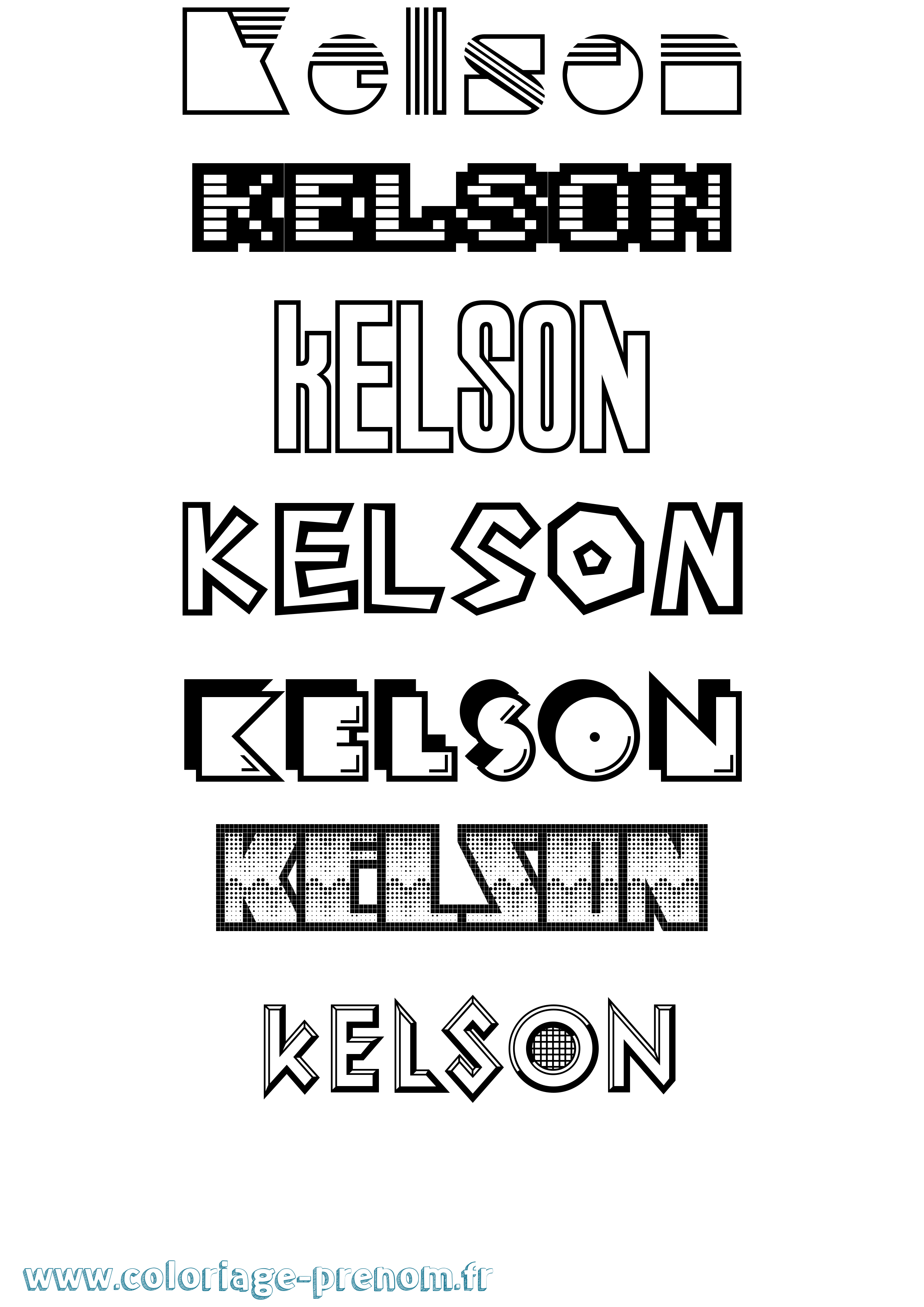 Coloriage Kelson Jeux Vidéos Coloriage prénom Kelson Jeux Vidéos