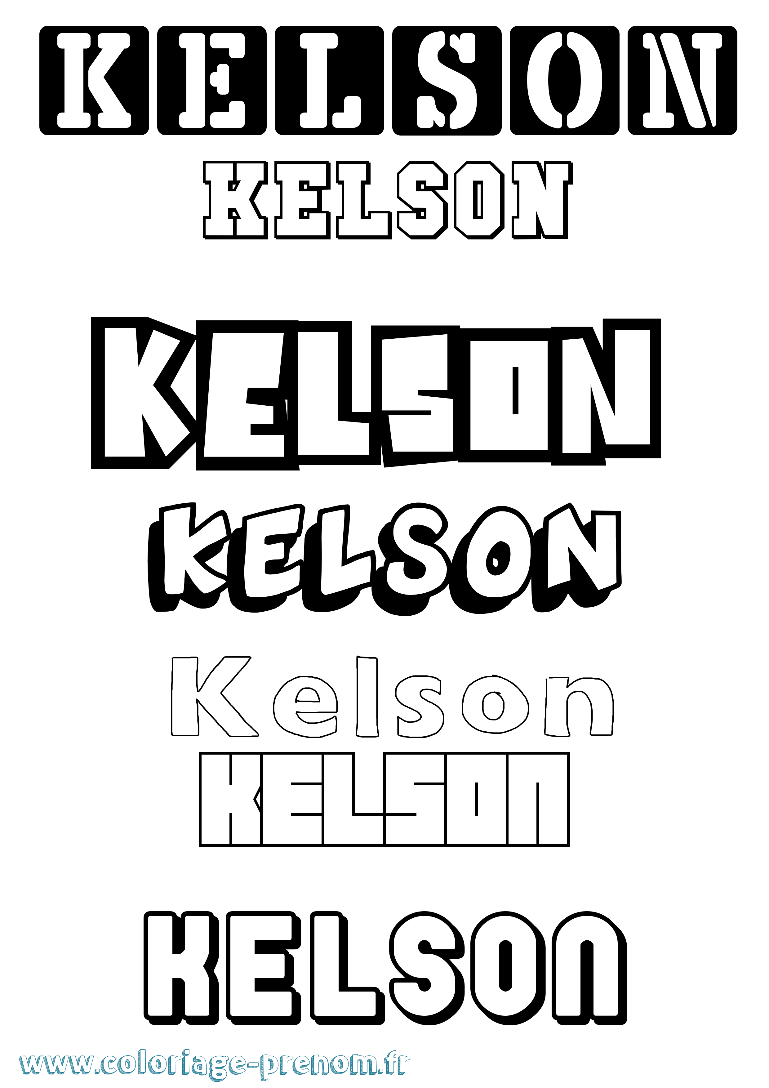 Coloriage Kelson Simple Coloriage prénom Kelson Simple