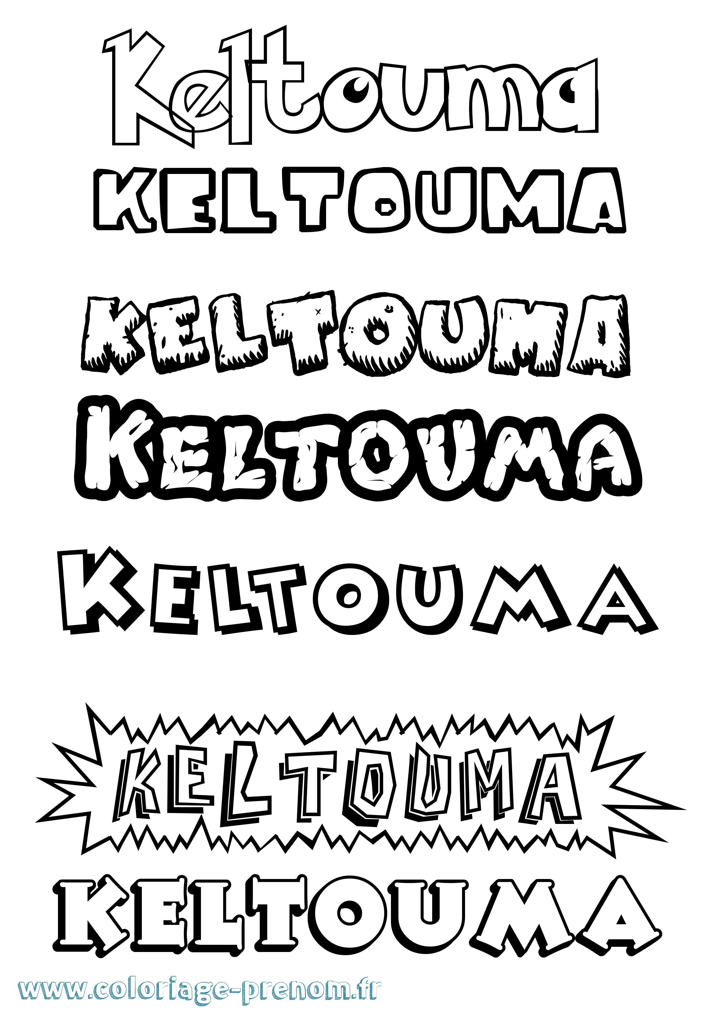 Coloriage Keltouma Dessin Animé Coloriage prénom Keltouma Dessin Animé