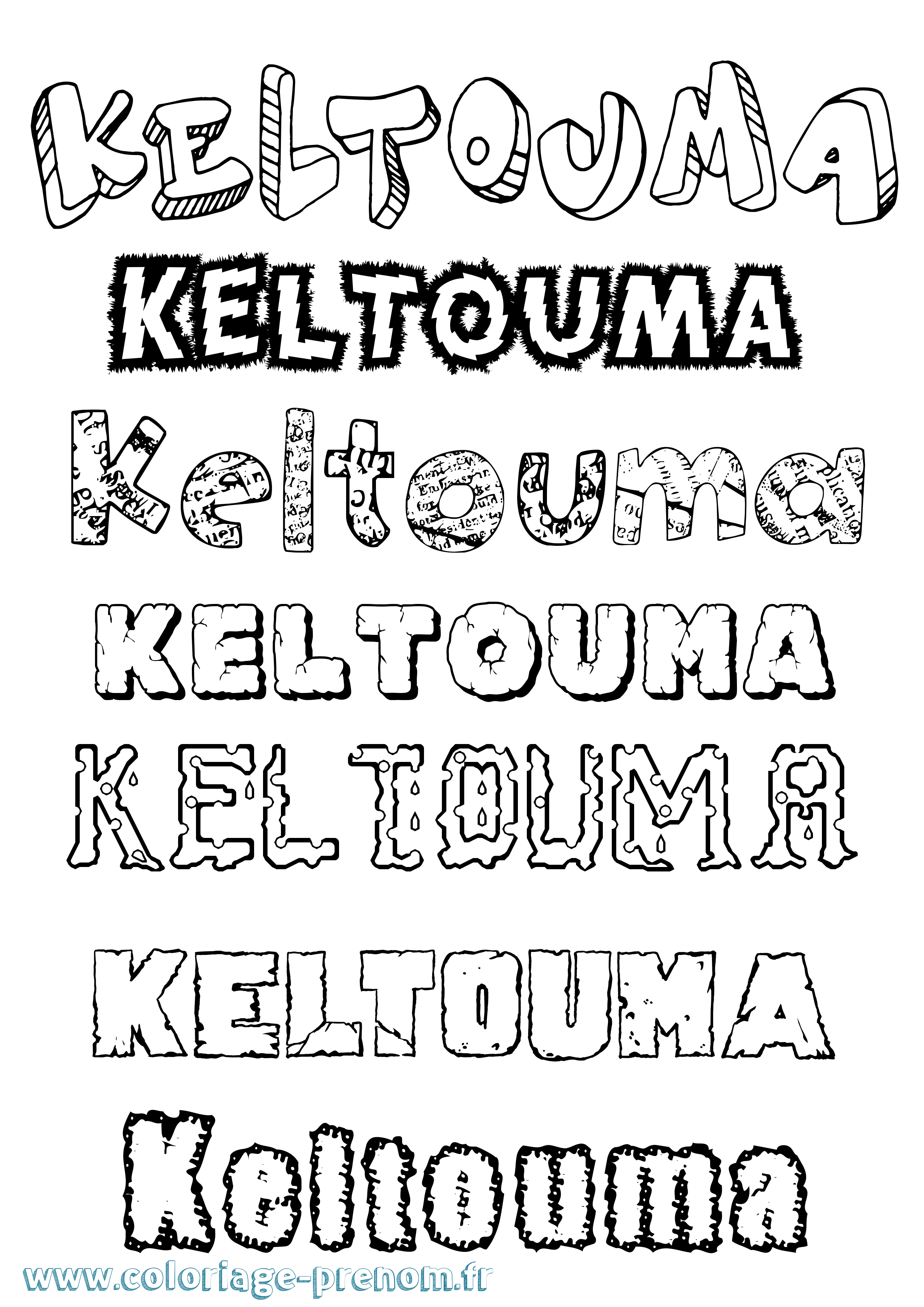 Coloriage Keltouma Destructuré Coloriage prénom Keltouma Destructuré