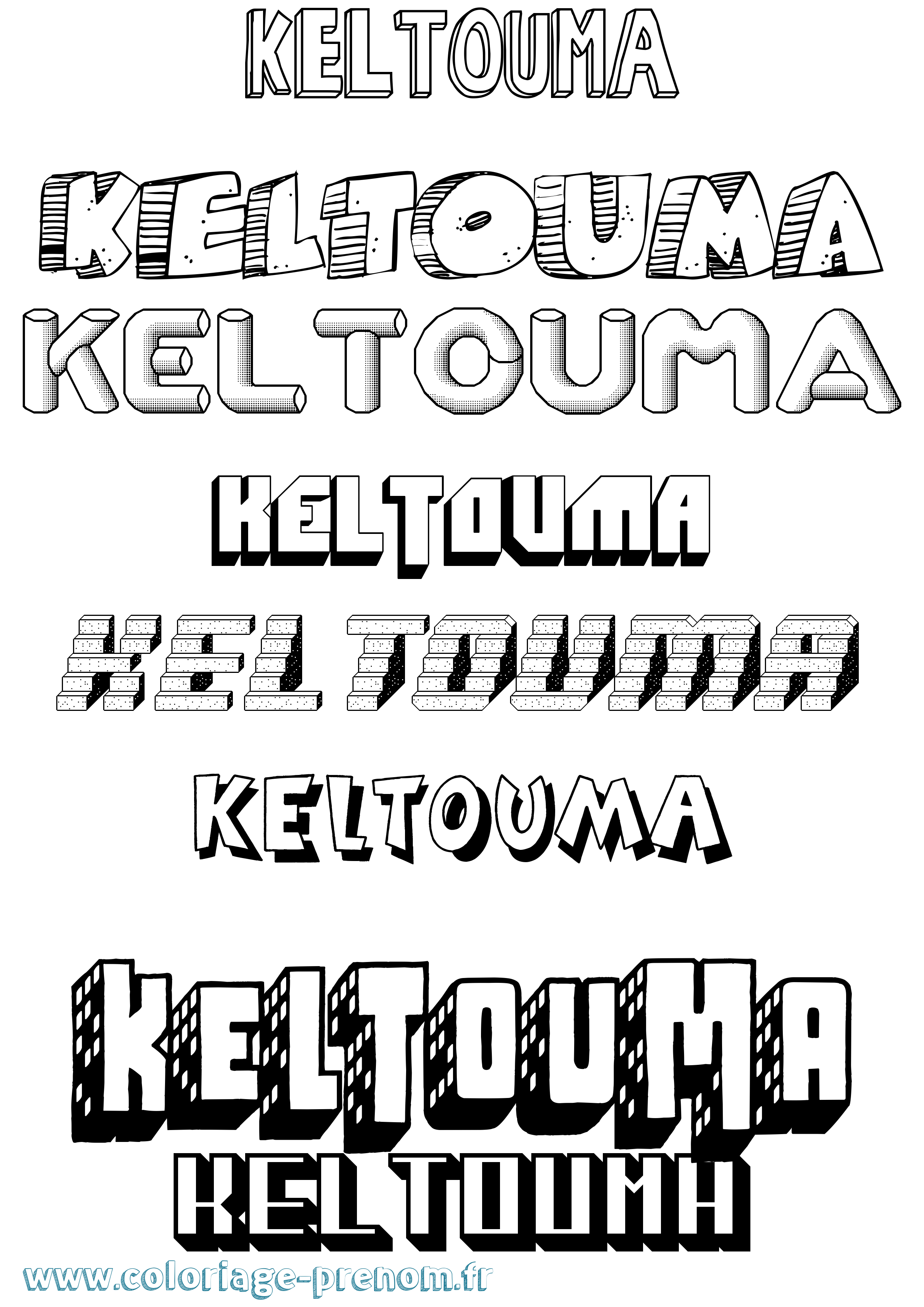 Coloriage Keltouma Effet 3D Coloriage prénom Keltouma Effet 3D
