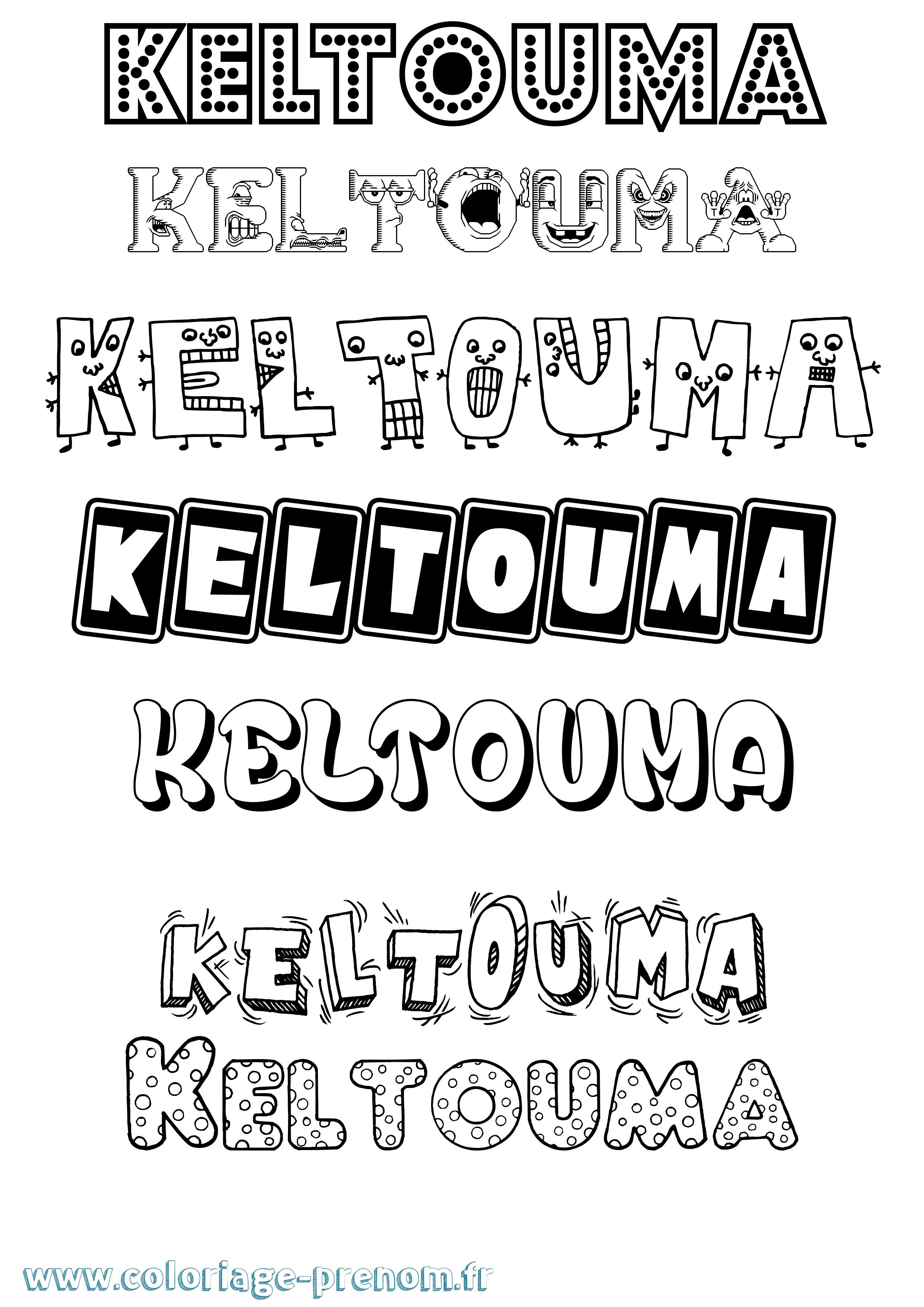 Coloriage Keltouma Fun Coloriage prénom Keltouma Fun