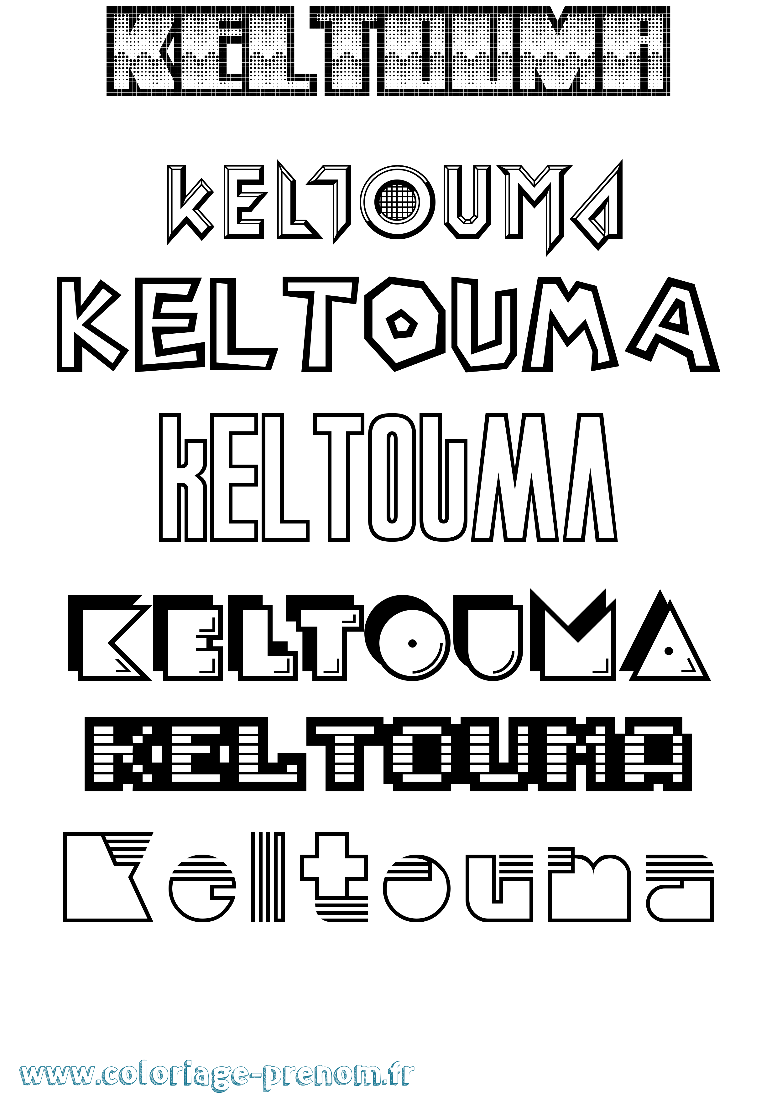 Coloriage Keltouma Jeux Vidéos Coloriage prénom Keltouma Jeux Vidéos