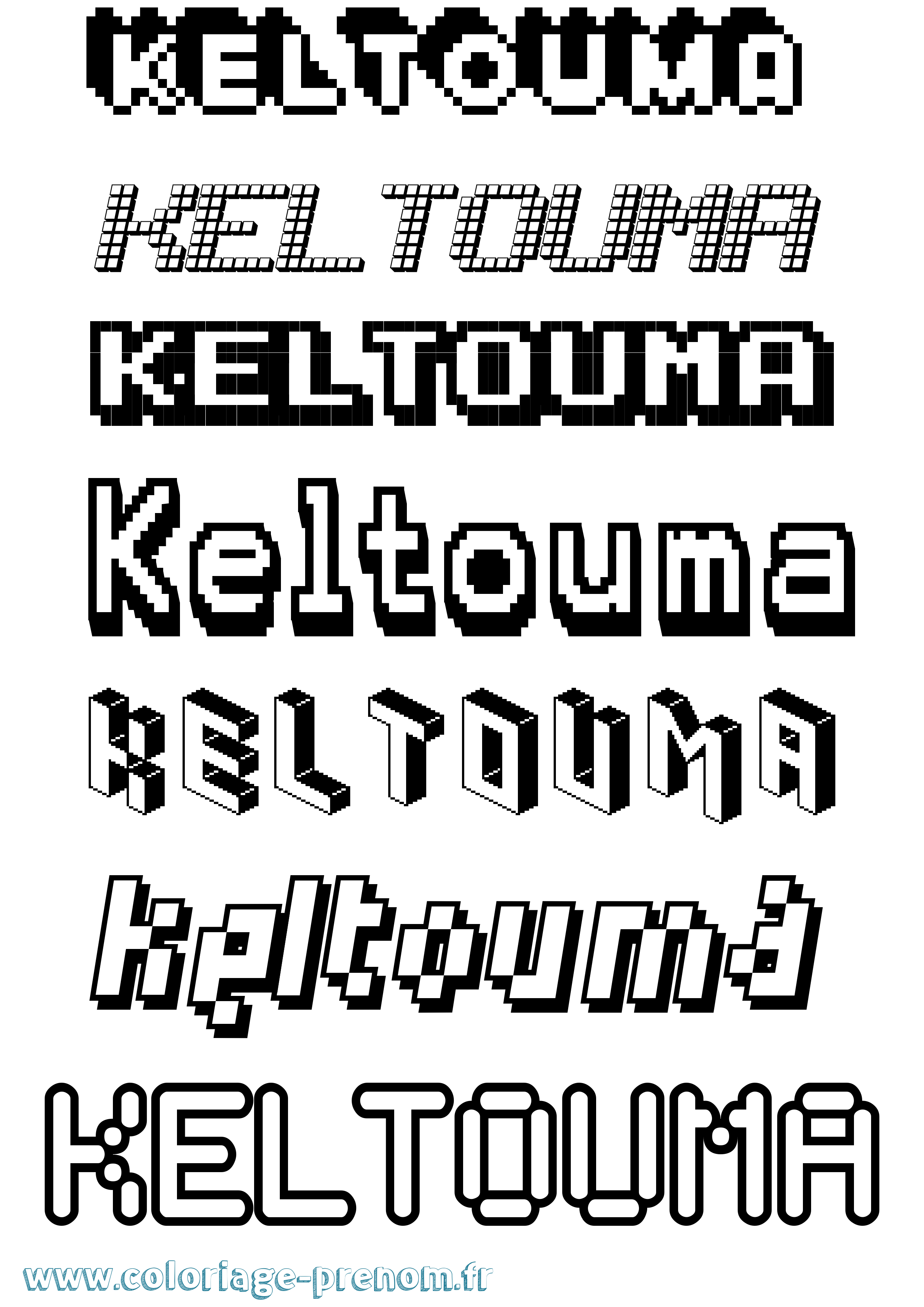 Coloriage Keltouma Pixel Coloriage prénom Keltouma Pixel