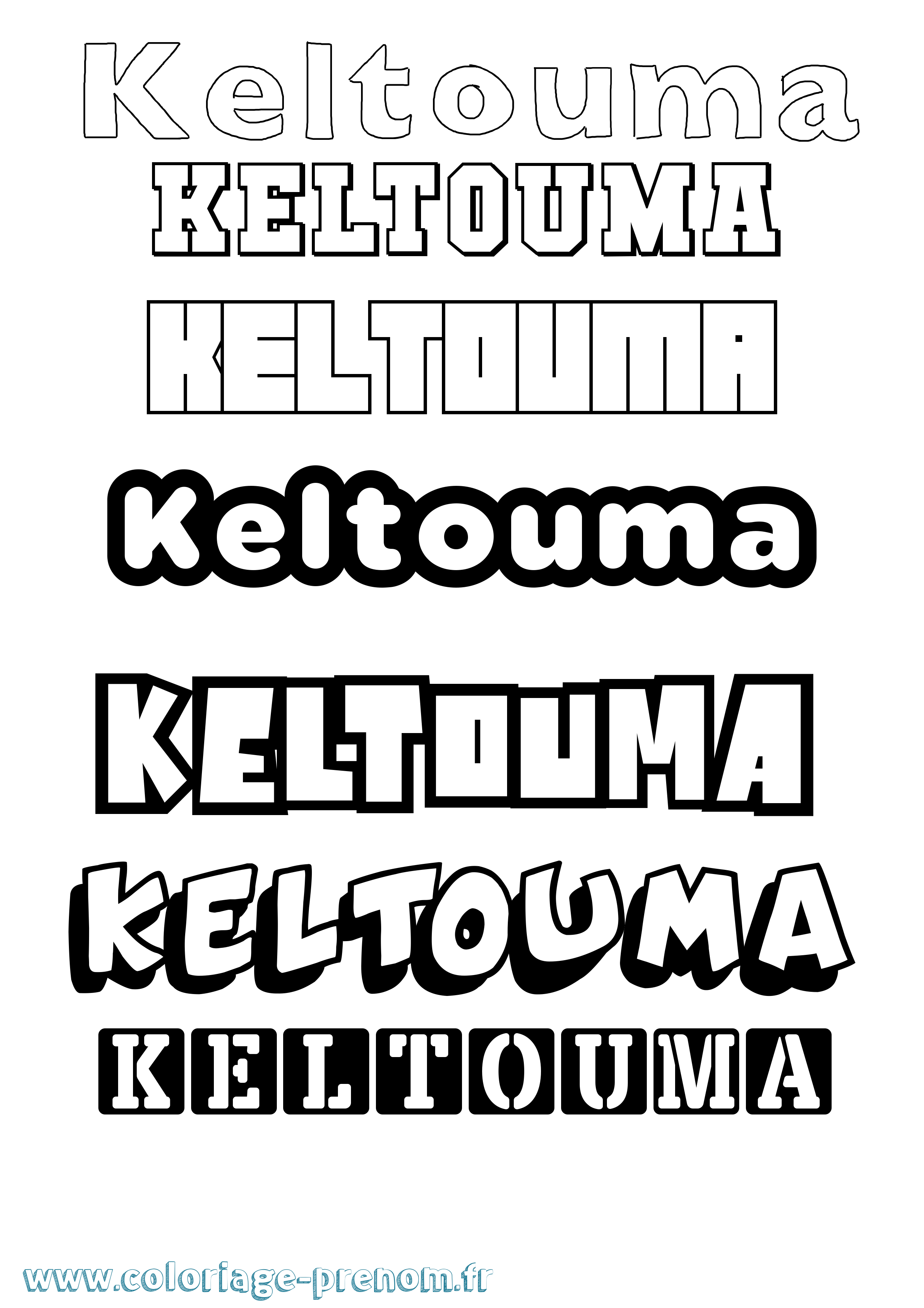 Coloriage Keltouma Simple Coloriage prénom Keltouma Simple