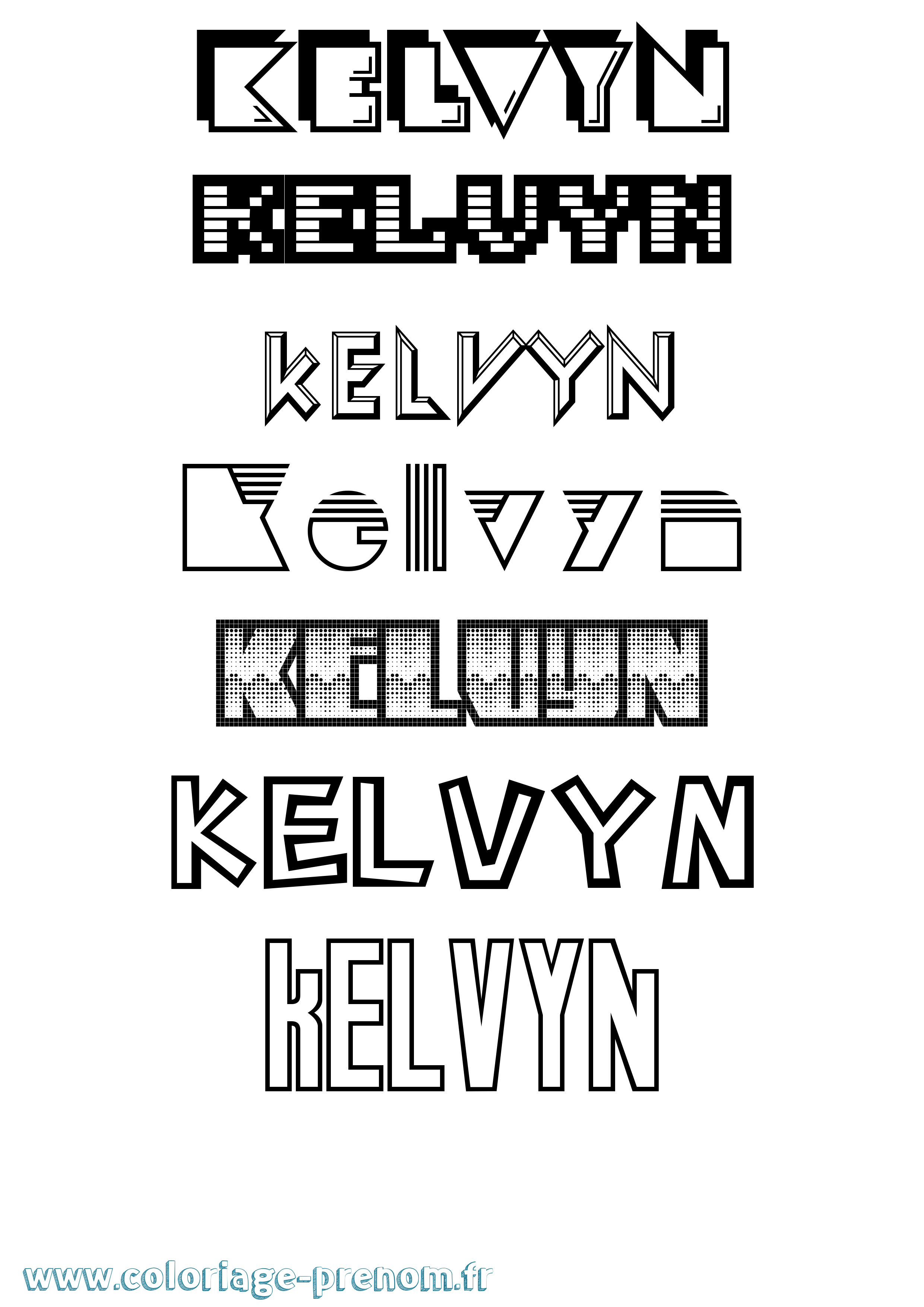 Coloriage Kelvyn Jeux Vidéos Coloriage prénom Kelvyn Jeux Vidéos
