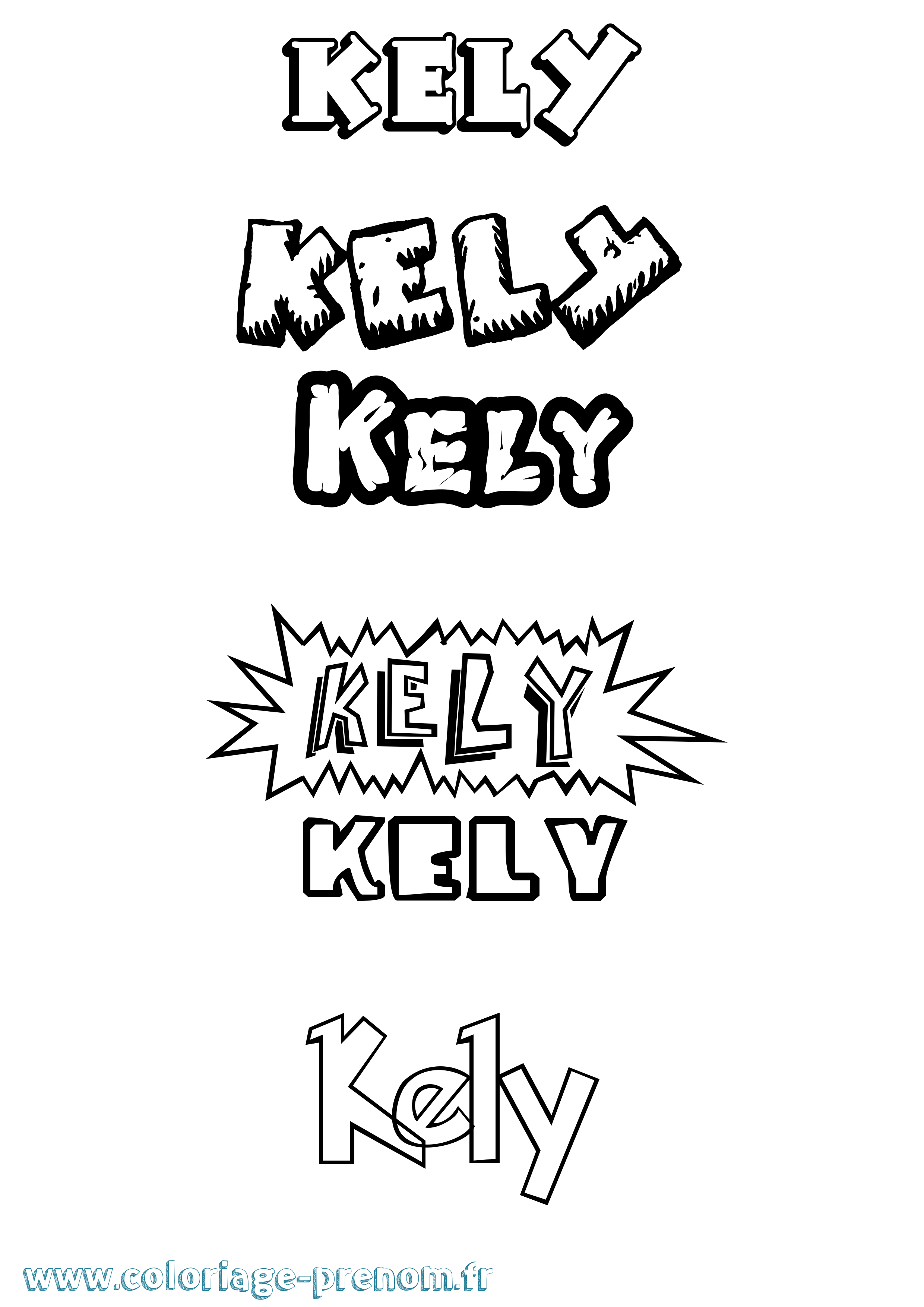 Coloriage Kely Dessin Animé Coloriage prénom Kely Dessin Animé
