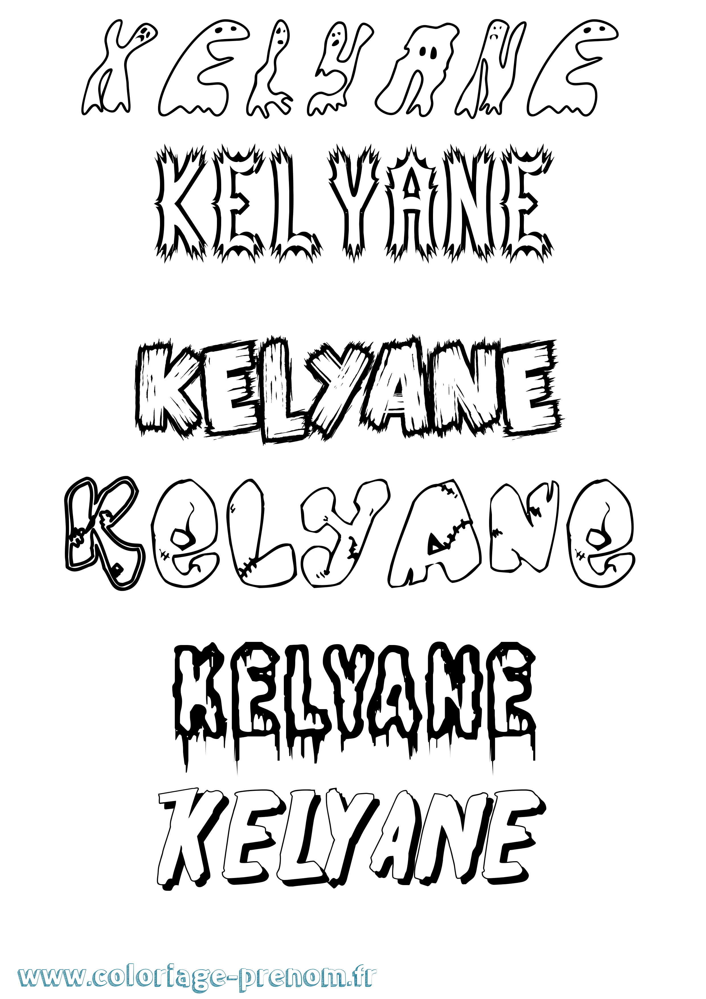 Coloriage Kelyane Frisson Coloriage prénom Kelyane Frisson