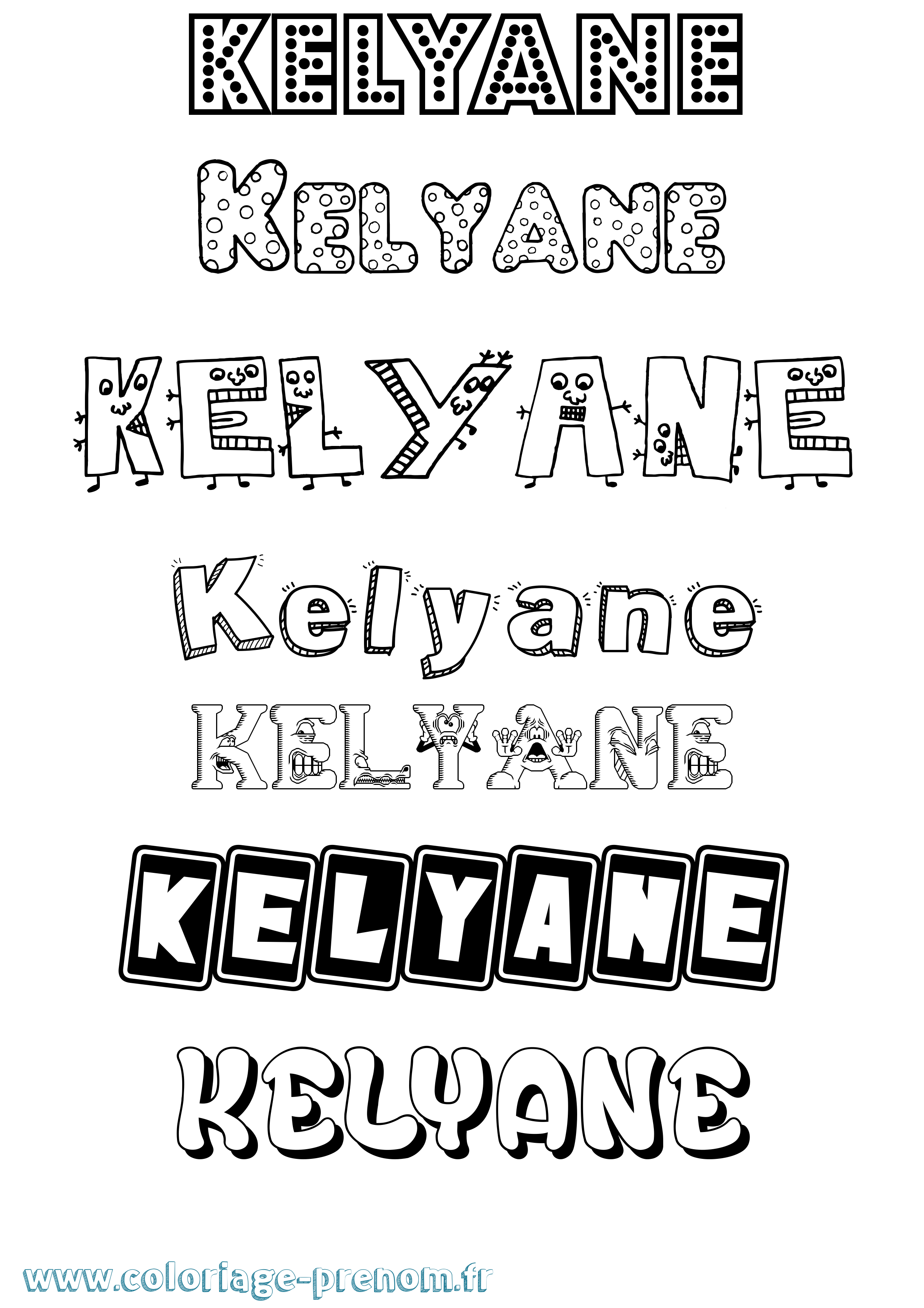Coloriage Kelyane Fun Coloriage prénom Kelyane Fun